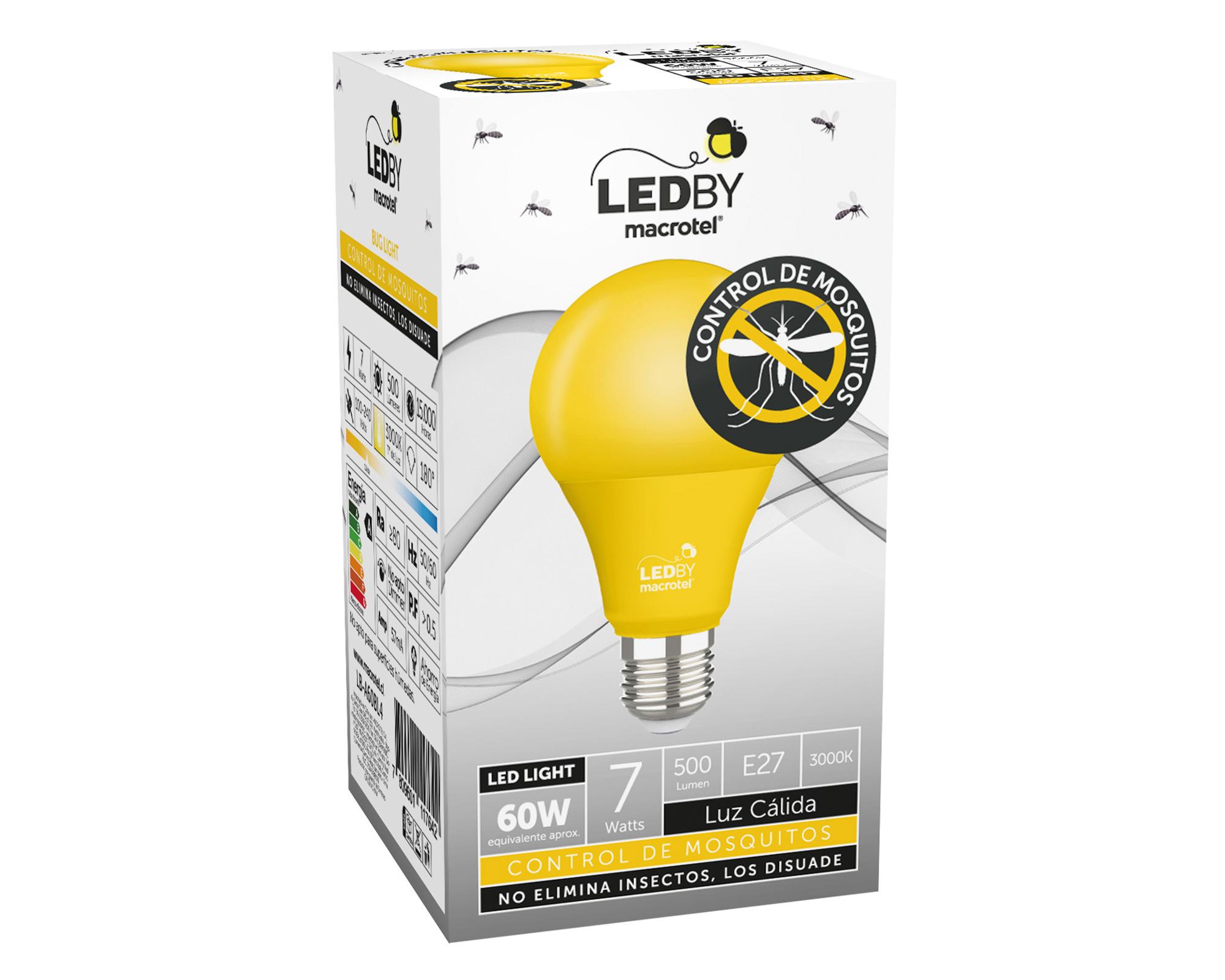 Ampolleta Led 7W E27 luz cálida LB-A60BL4 Anti mosquitos-2