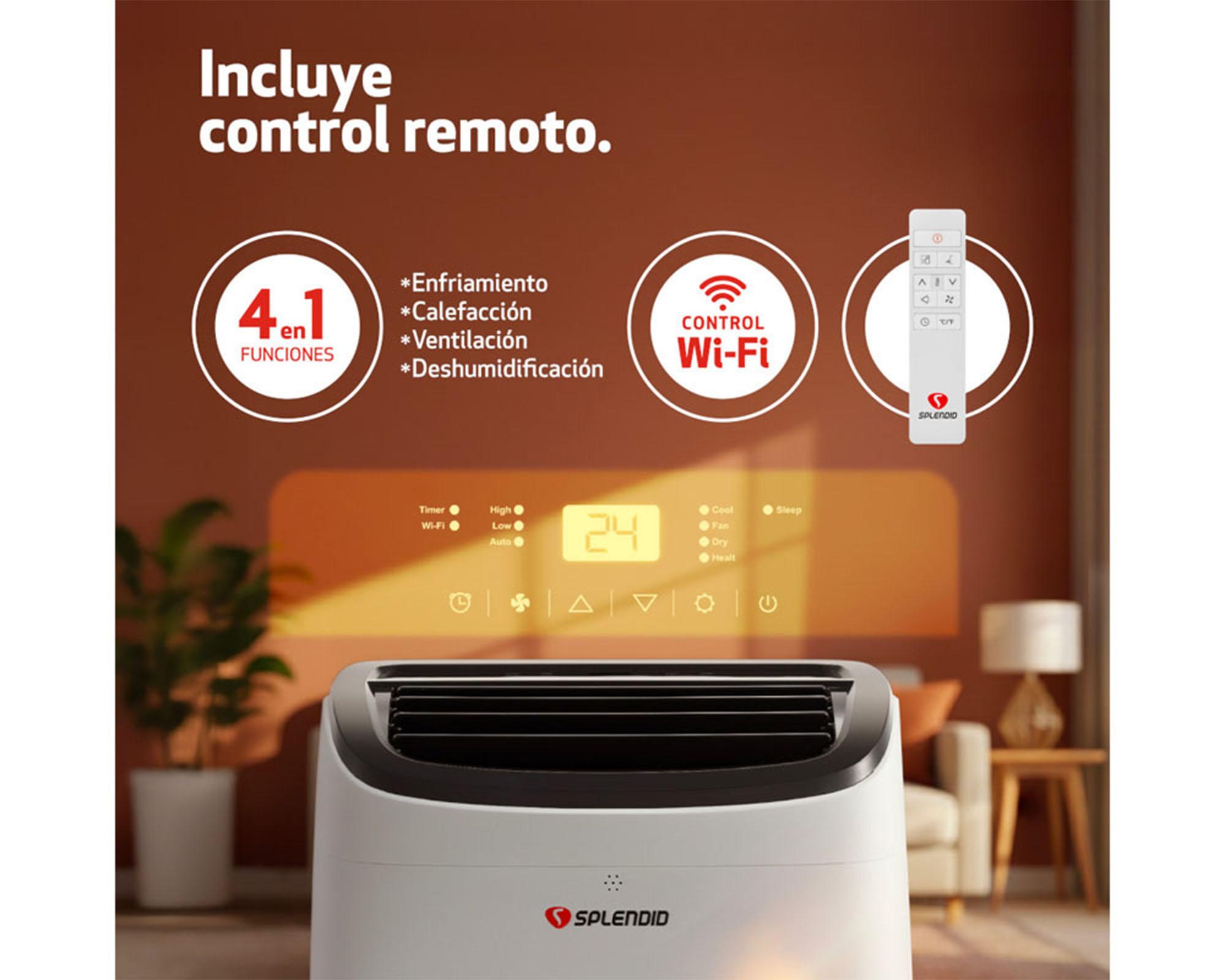 Aire acondicionado portátil 9000 BTU frío/calor WiFi-3