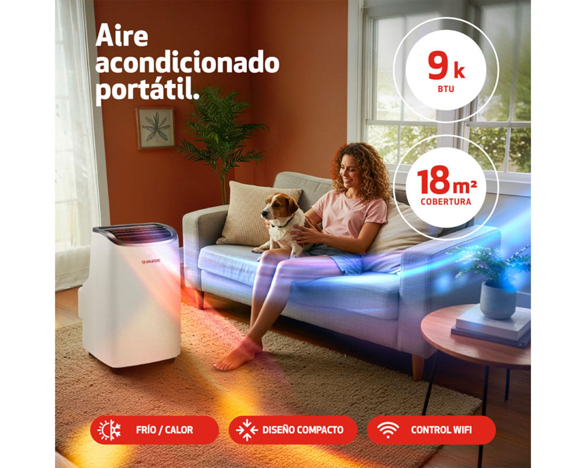 Aire acondicionado portátil 9000 BTU frío/calor WiFi-5