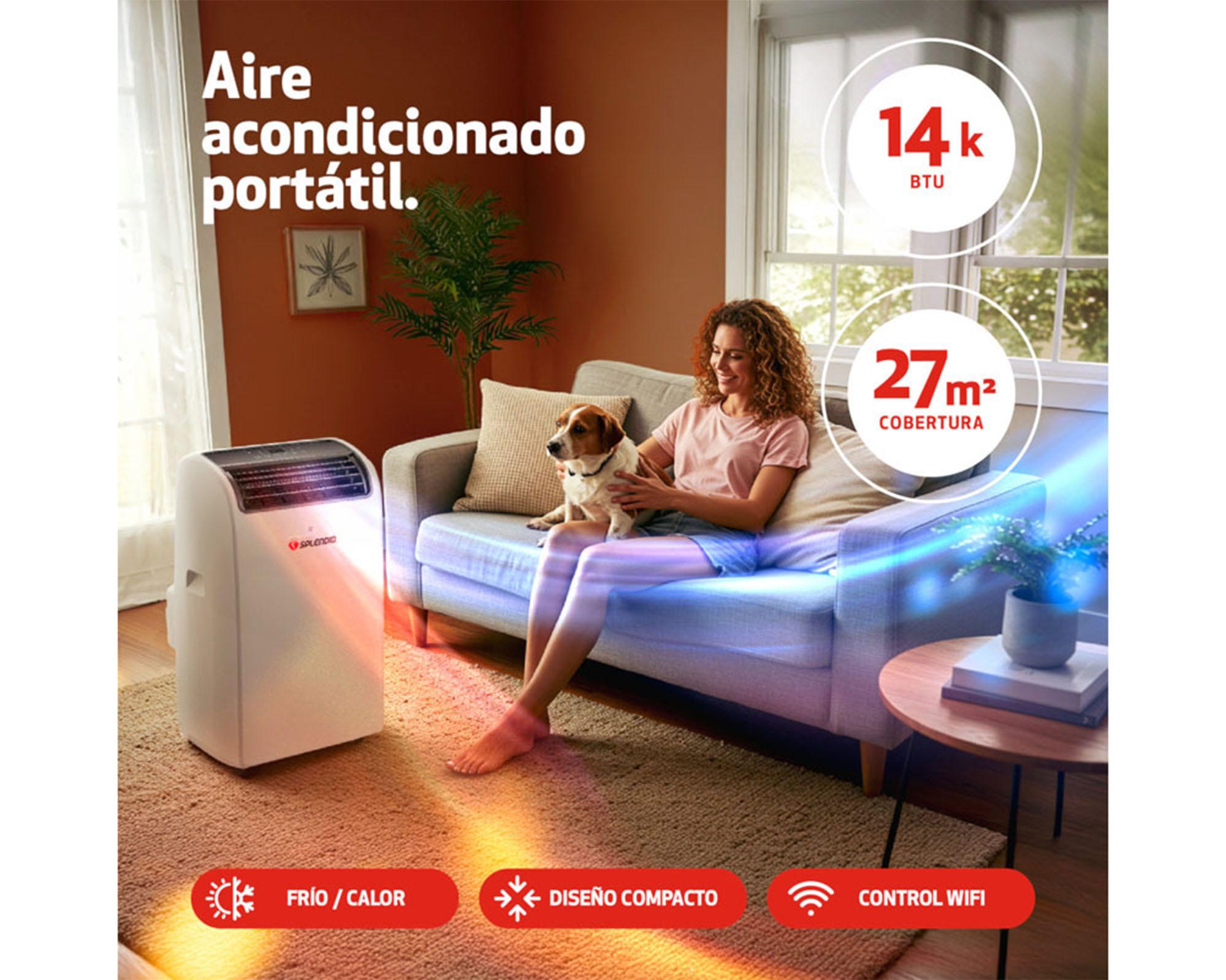 Aire acondicionado portátil 14000 BTU frío/calor WiFi-4
