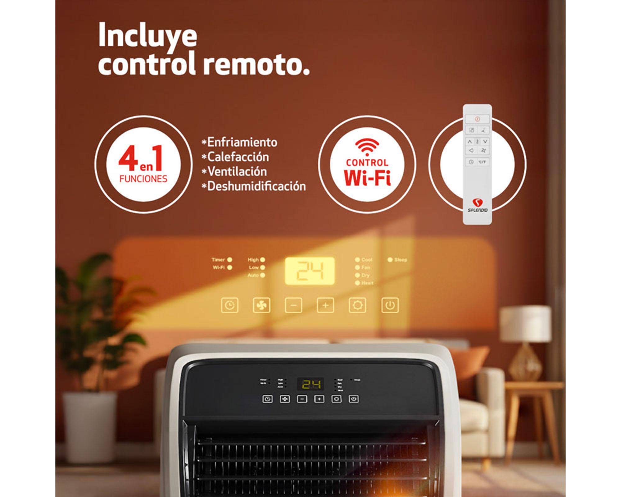 Aire acondicionado portátil 14000 BTU frío/calor WiFi-3