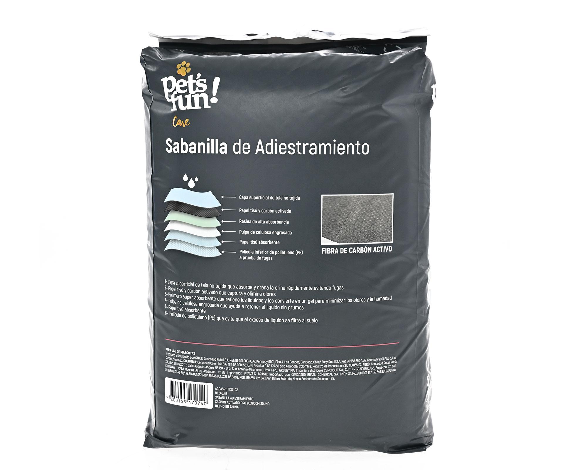 Carpeta adiestramiento Carbón activado 90x90 cm 30 unidades-4