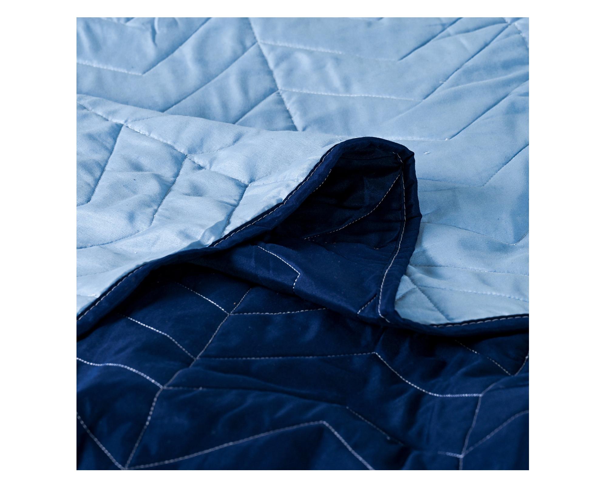 Quilt Bicolor azul/celeste 2 plazas-3