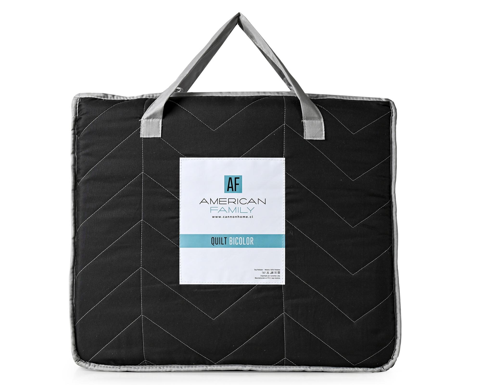 Quilt Bicolor gris grafito 2 plazas-4