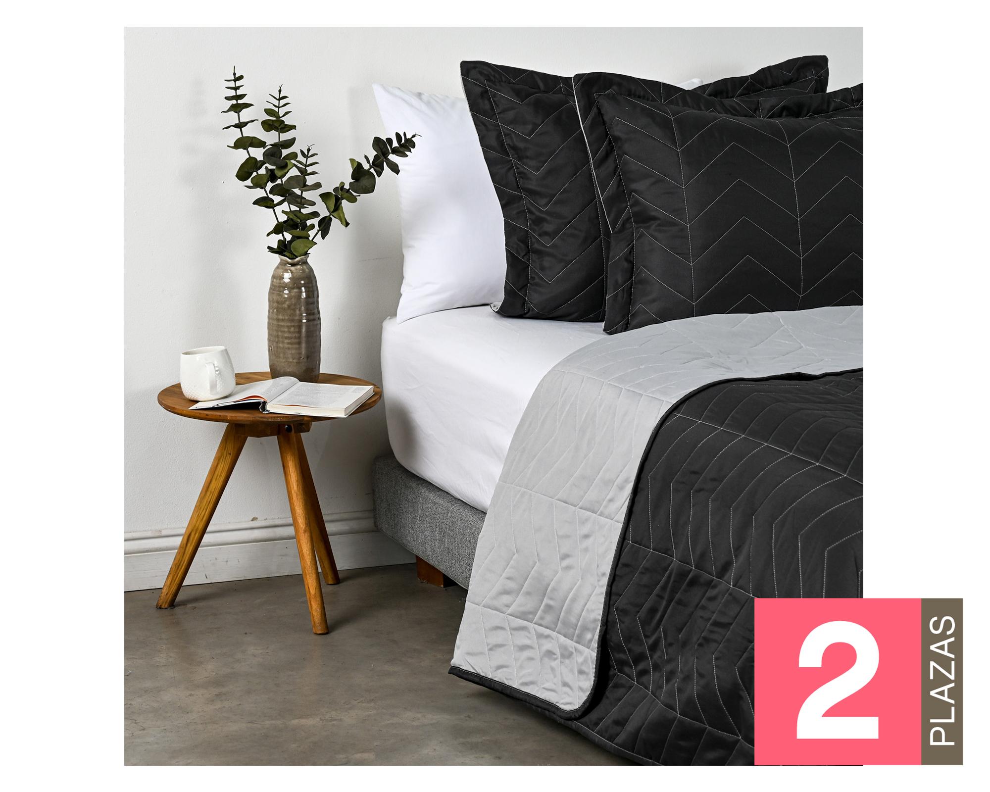 Quilt Bicolor gris grafito 2 plazas-0