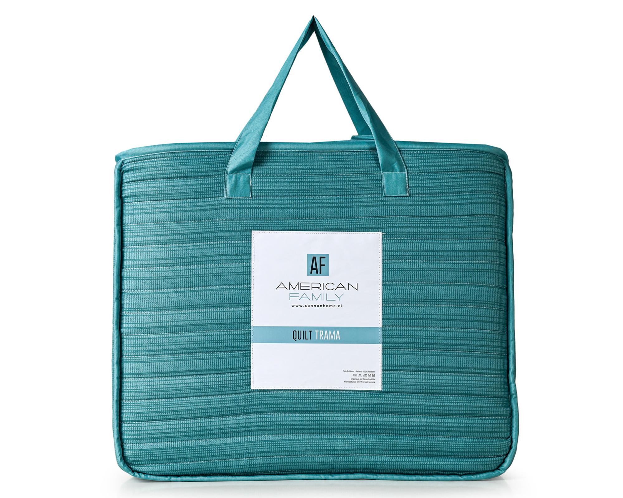 Quilt Trama turquesa 1.5 plazas-4