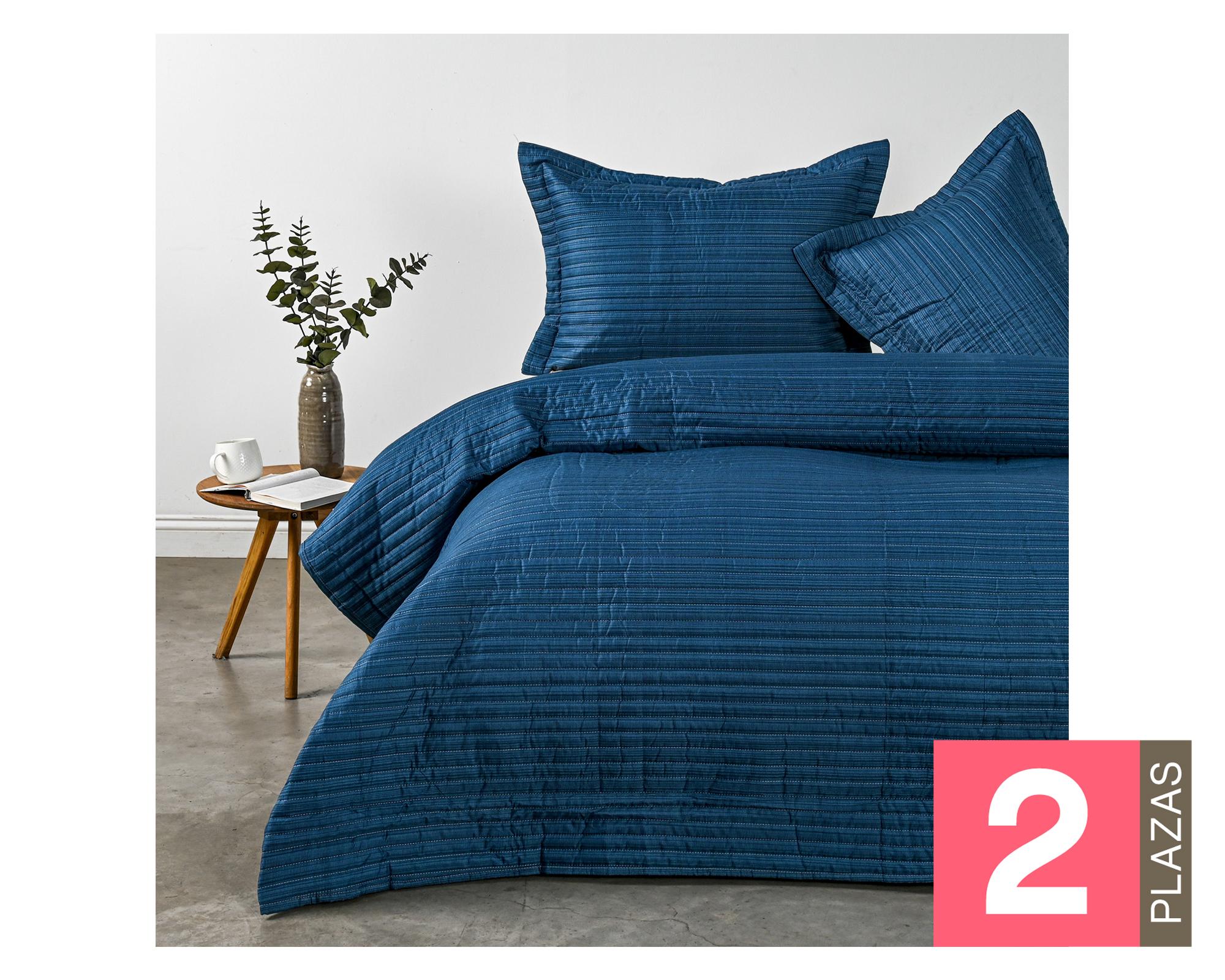 Quilt Trama azul 2 plazas-0