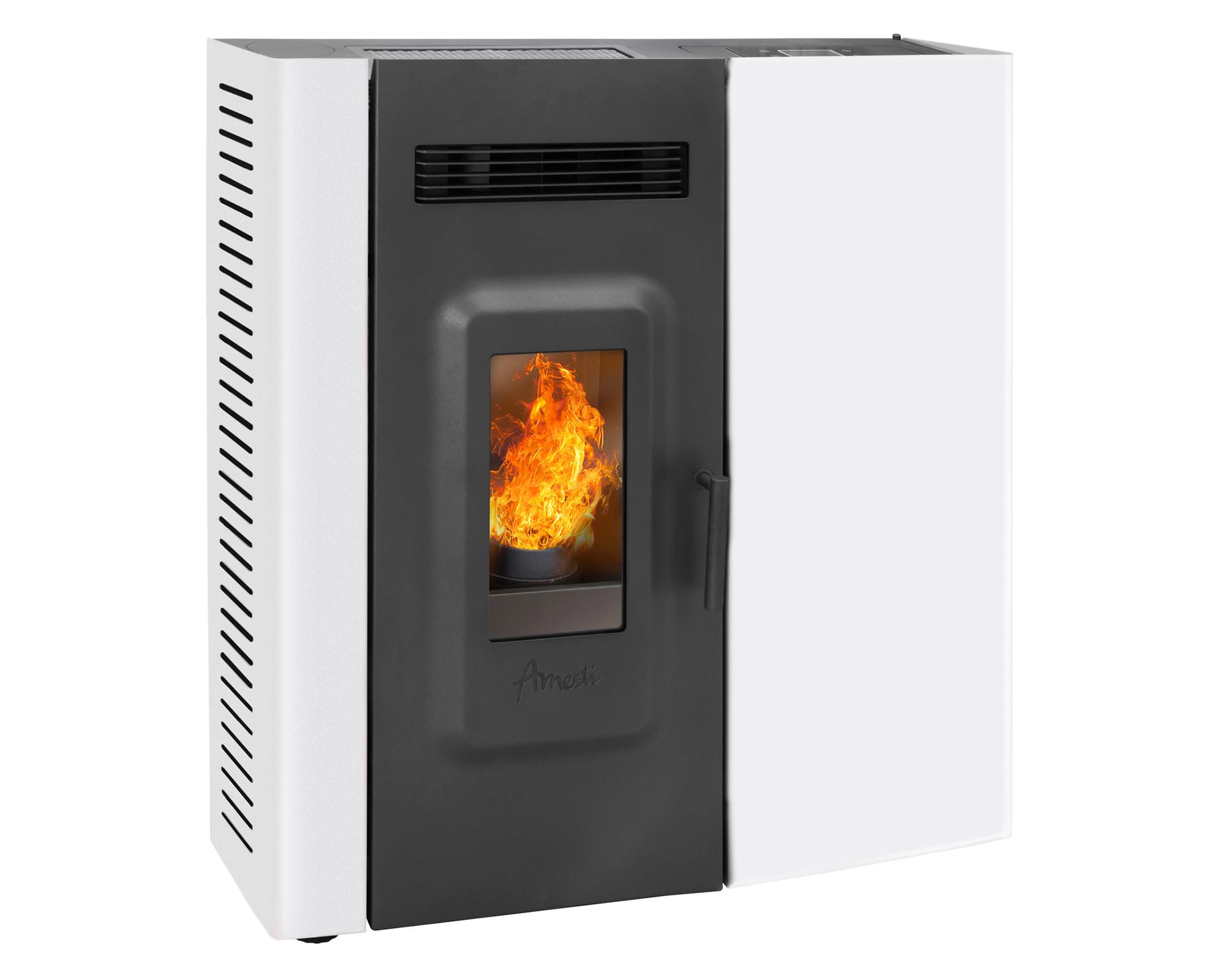 Estufa a pellet Slim 9000 blanco 9.4 kW + kit instalación techo-1