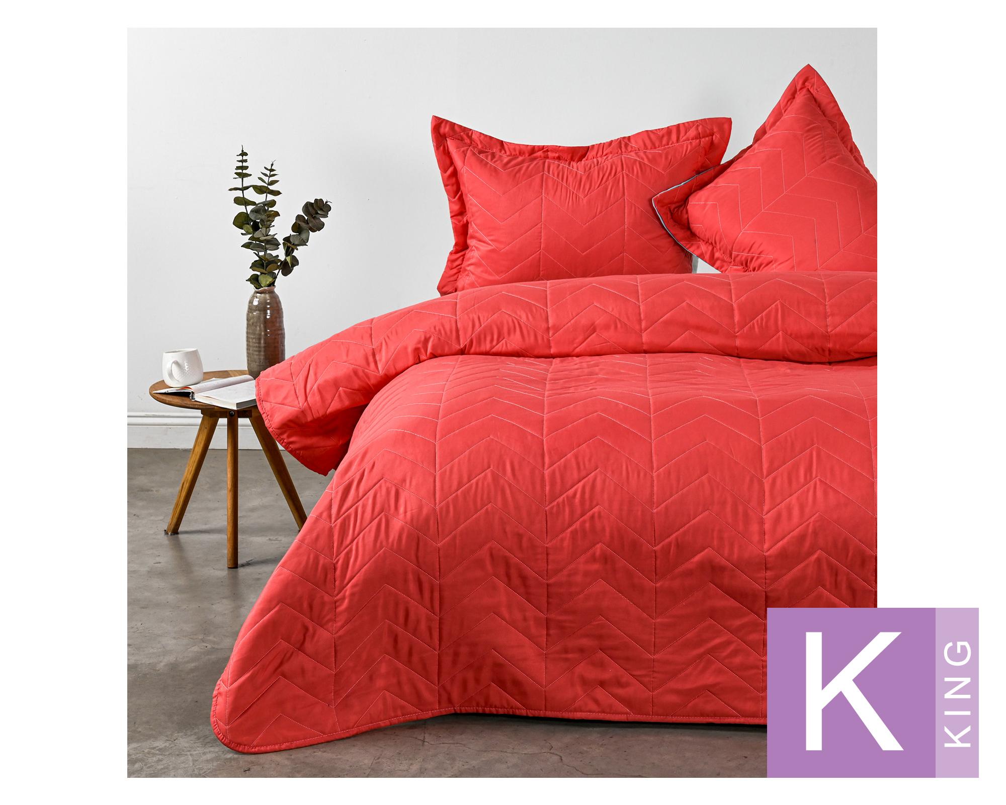 Quilt Bicolor coral/menta king-0