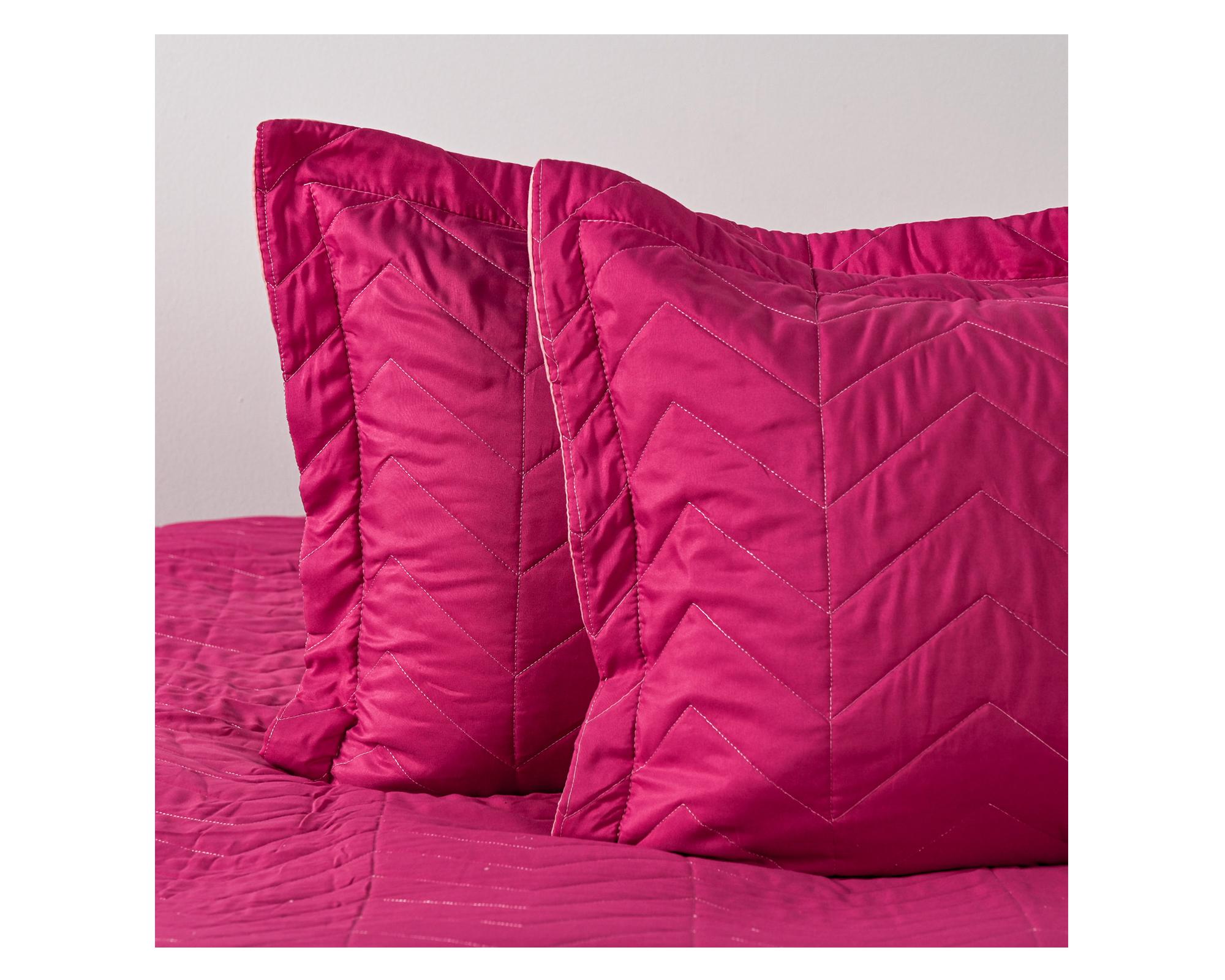 Quilt Bicolor guinda/rosa 2 plazas-2