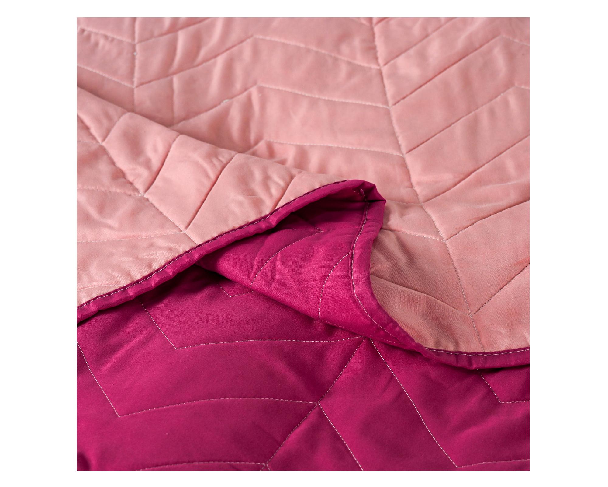 Quilt Bicolor guinda/rosa 2 plazas-3