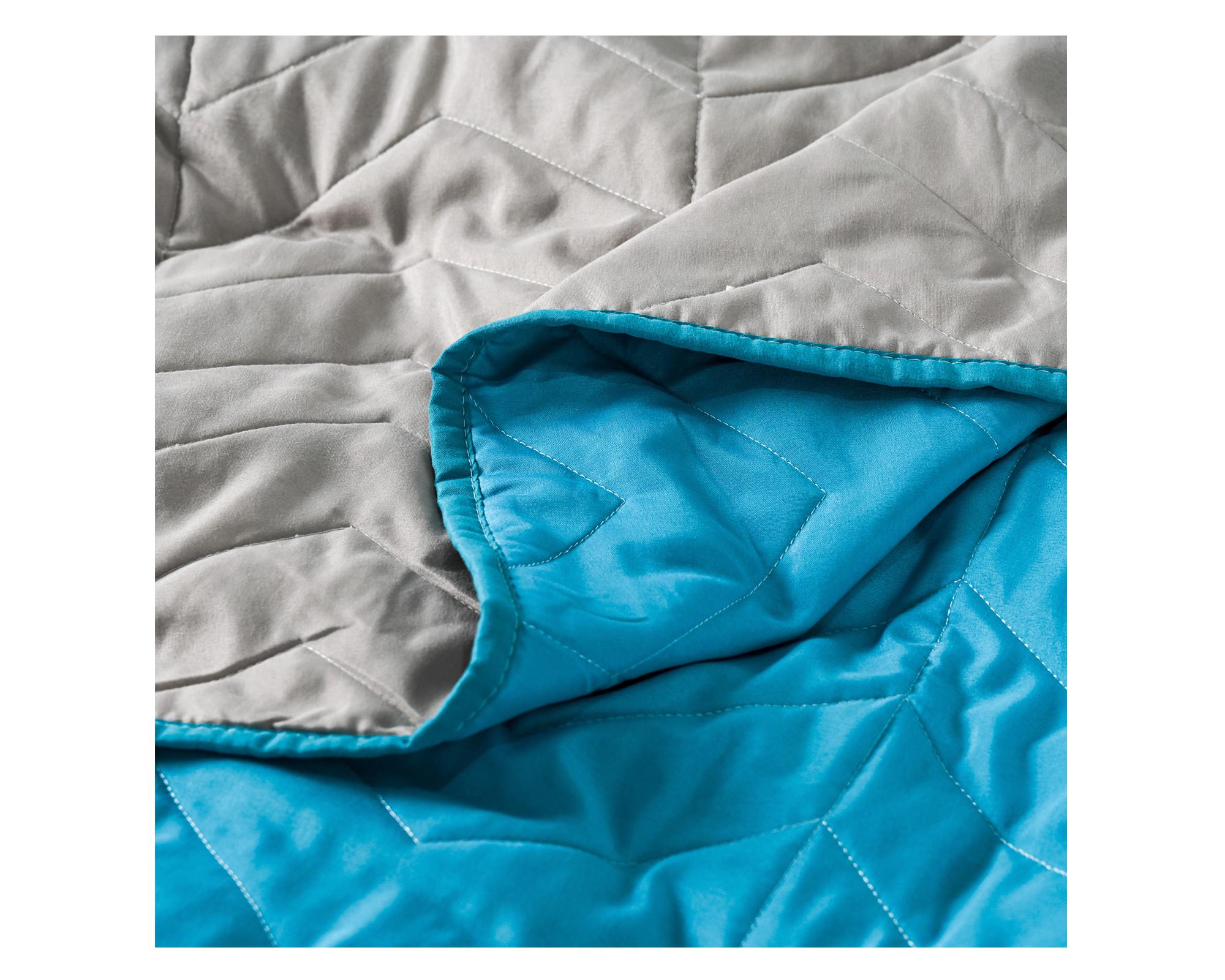 Quilt Bicolor turquesa/gris 1.5 plazas-3
