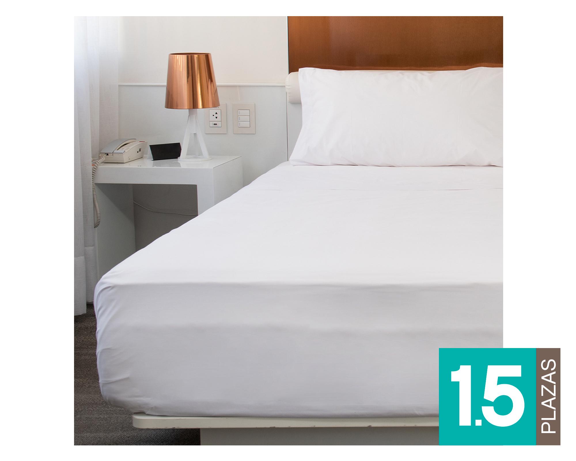 Juego sábanas 1.5 plazas 144H Hotel blanco-0