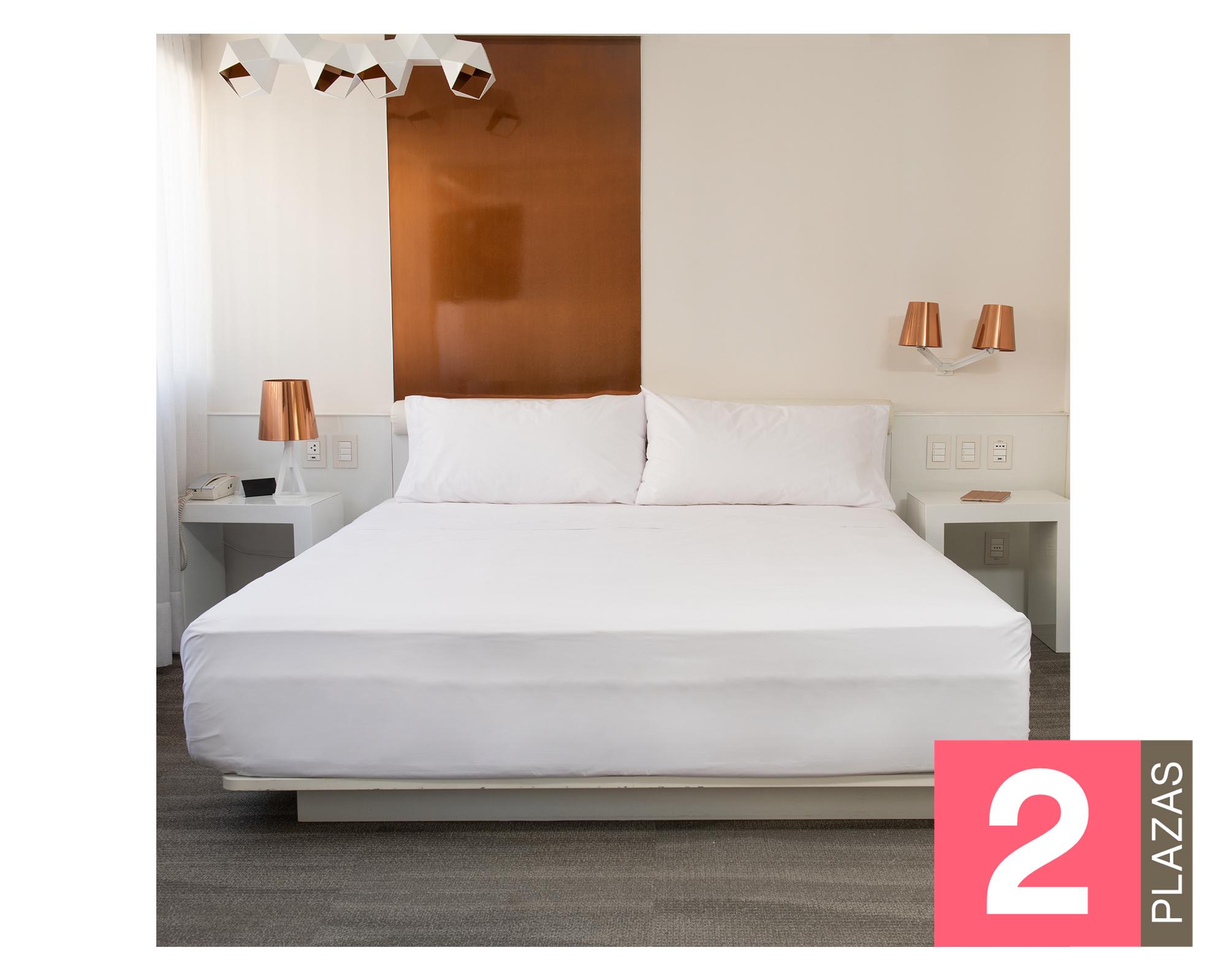 Juego sábanas 2 plazas 144H Hotel blanco-0