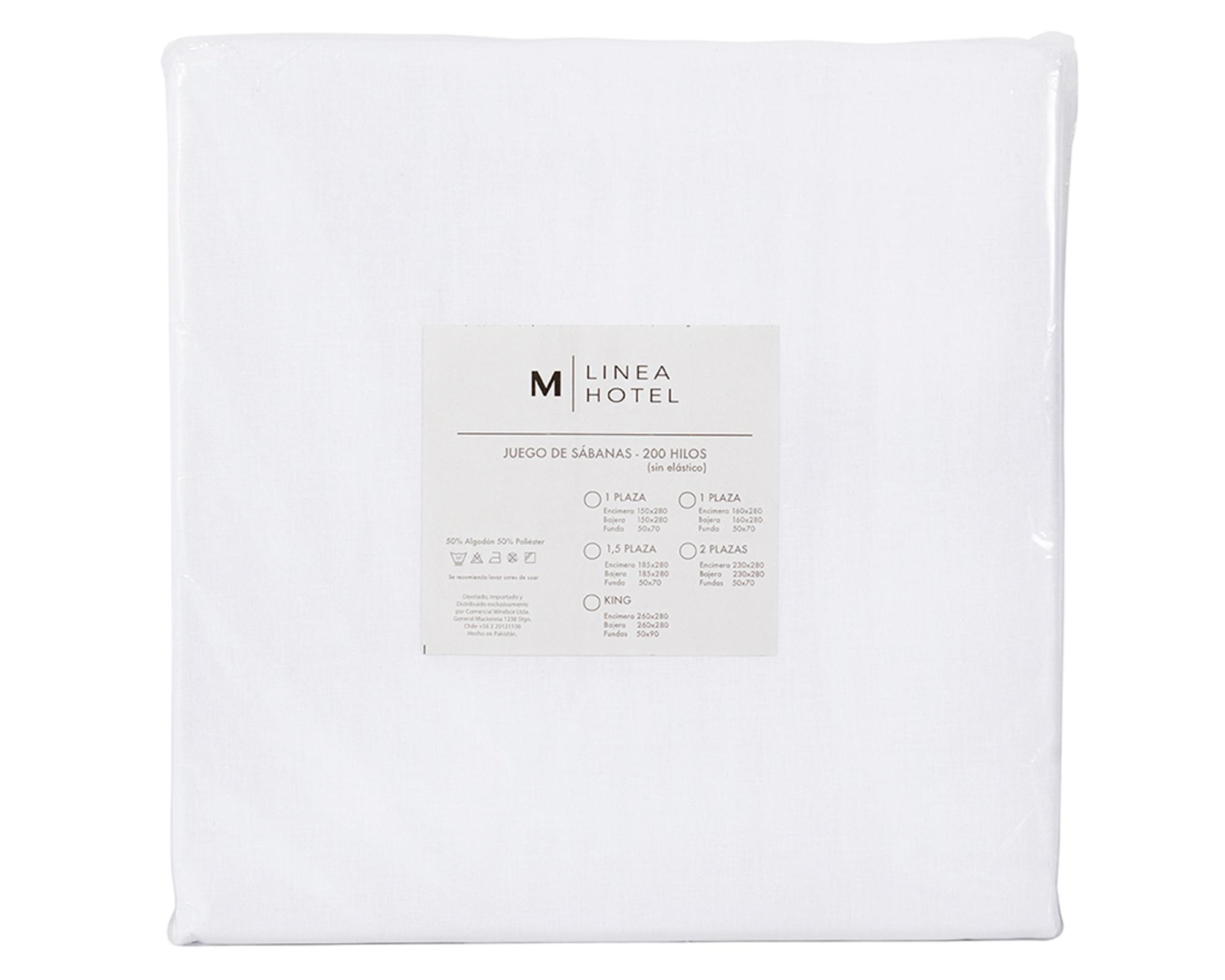 Juego sábanas King 200H Hotel blanco-2