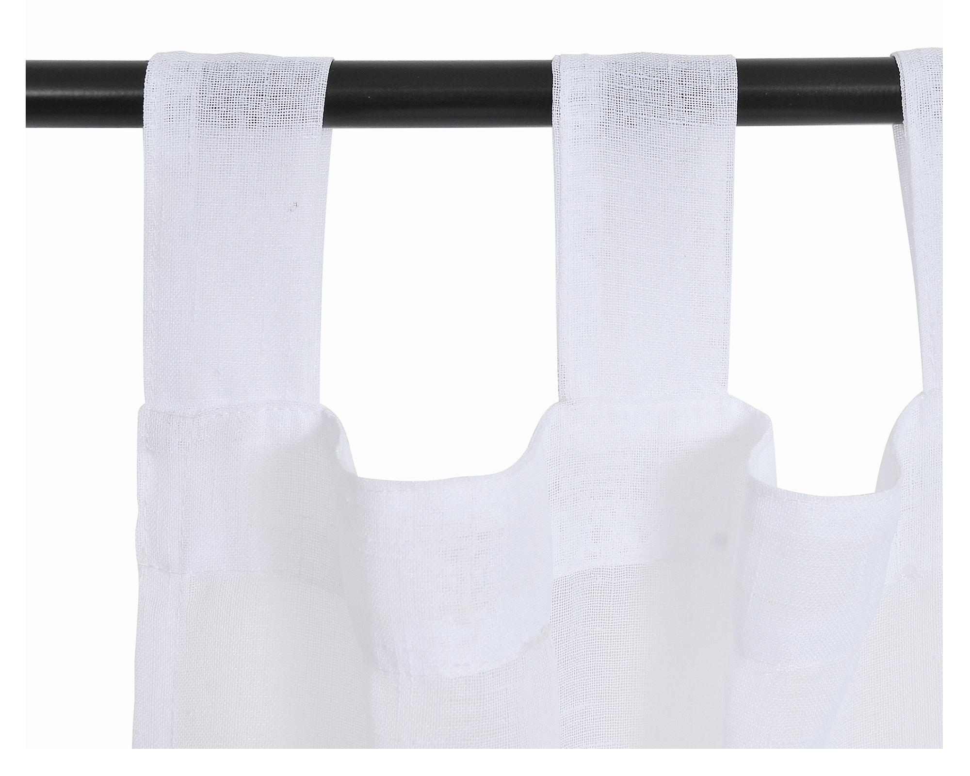 Set cortinas velo lino presilla 140x220 cm blanco-1