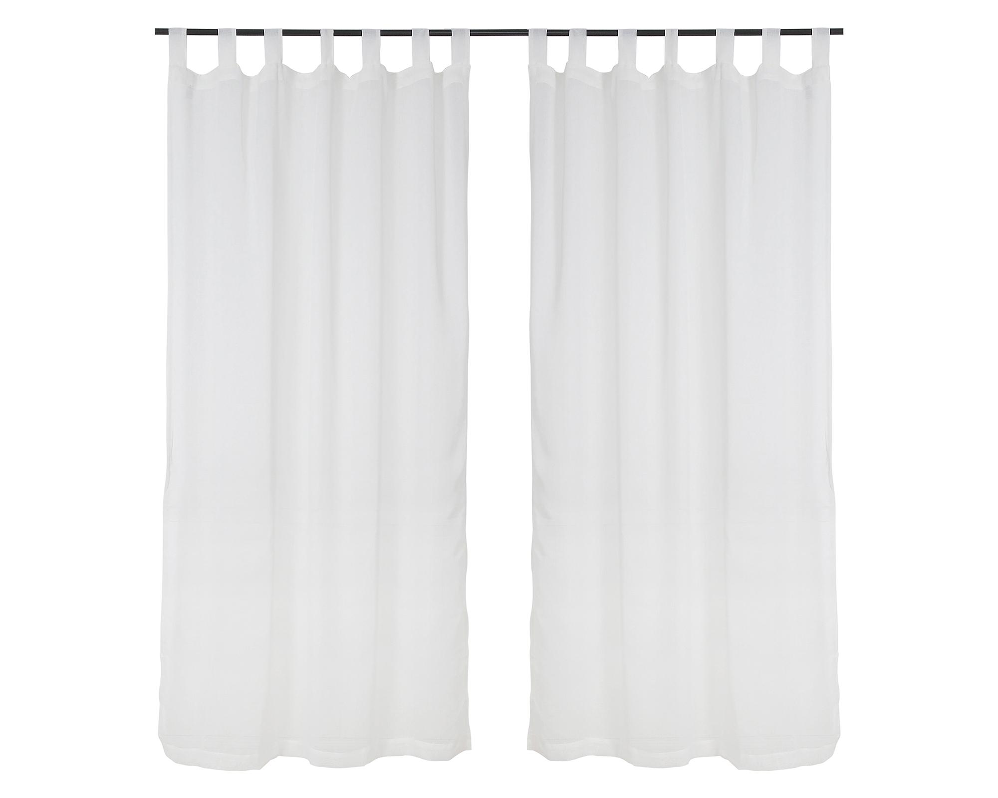 Set cortinas velo lino presilla 140x220 cm beige-0