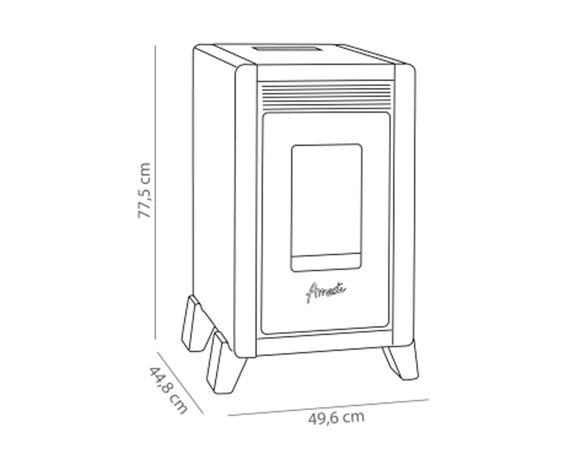 Estufa a pellet Bambú 6000 blanco 6.4 kW + kit instalación techo-3