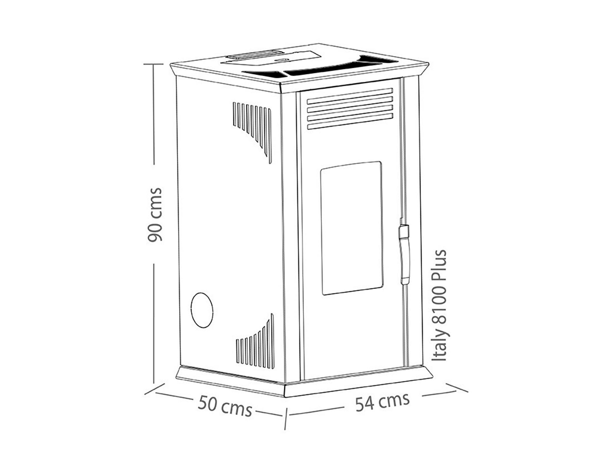 Estufa a pellets Italy 8100 9.2 kW rojo-3