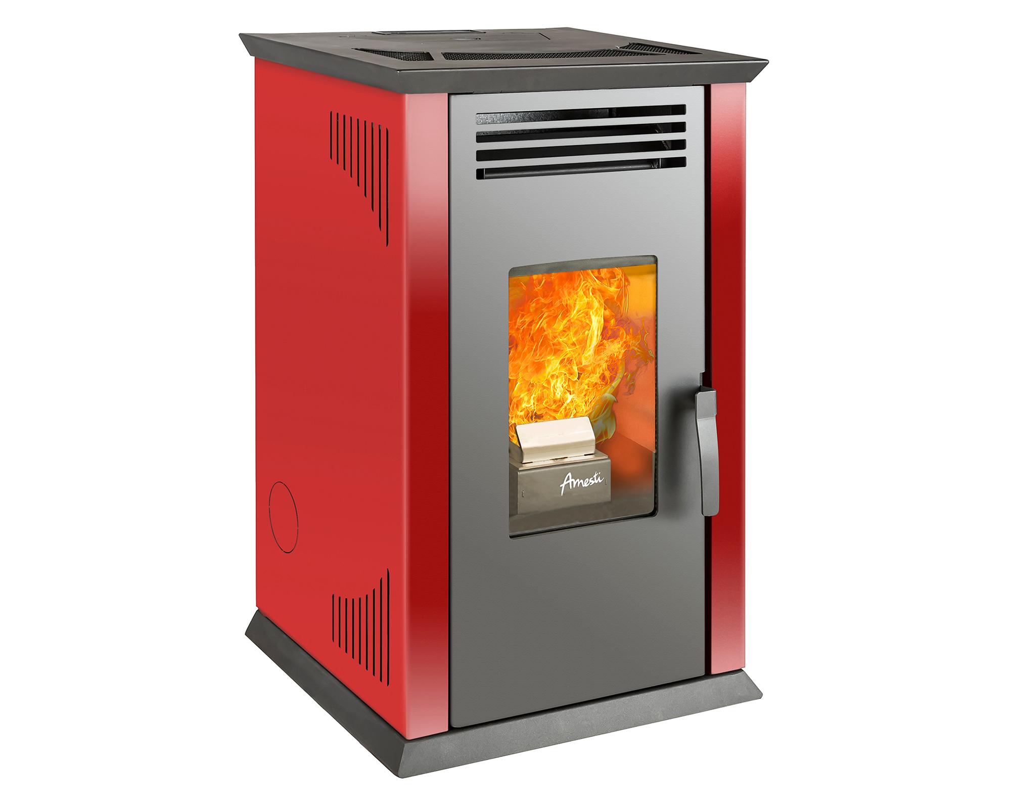 Estufa a pellets Italy 8100 9.2 kW rojo-1