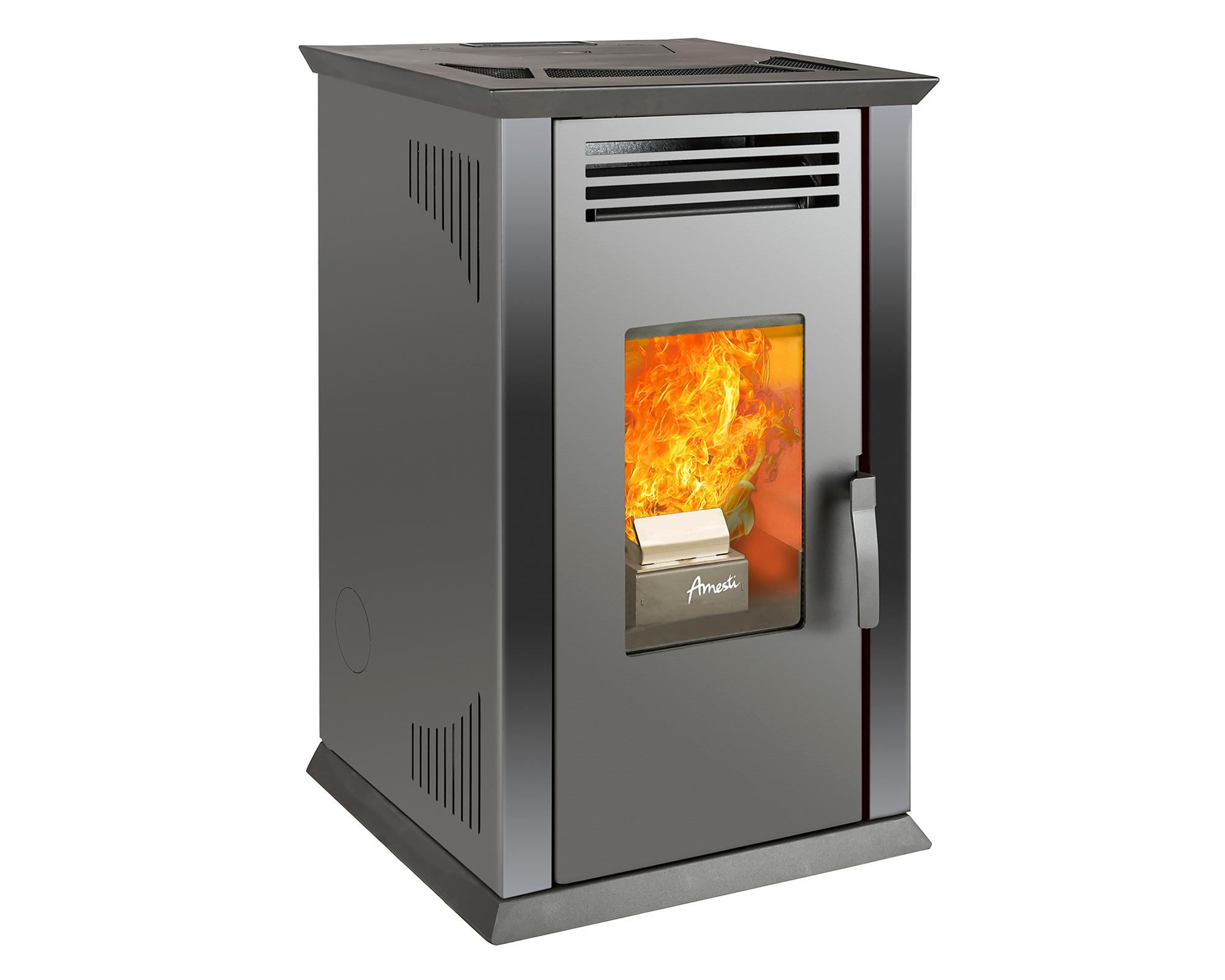 Estufa a pellet Italy 8100 Plus negro 9.2 kW + kit instalación techo-1