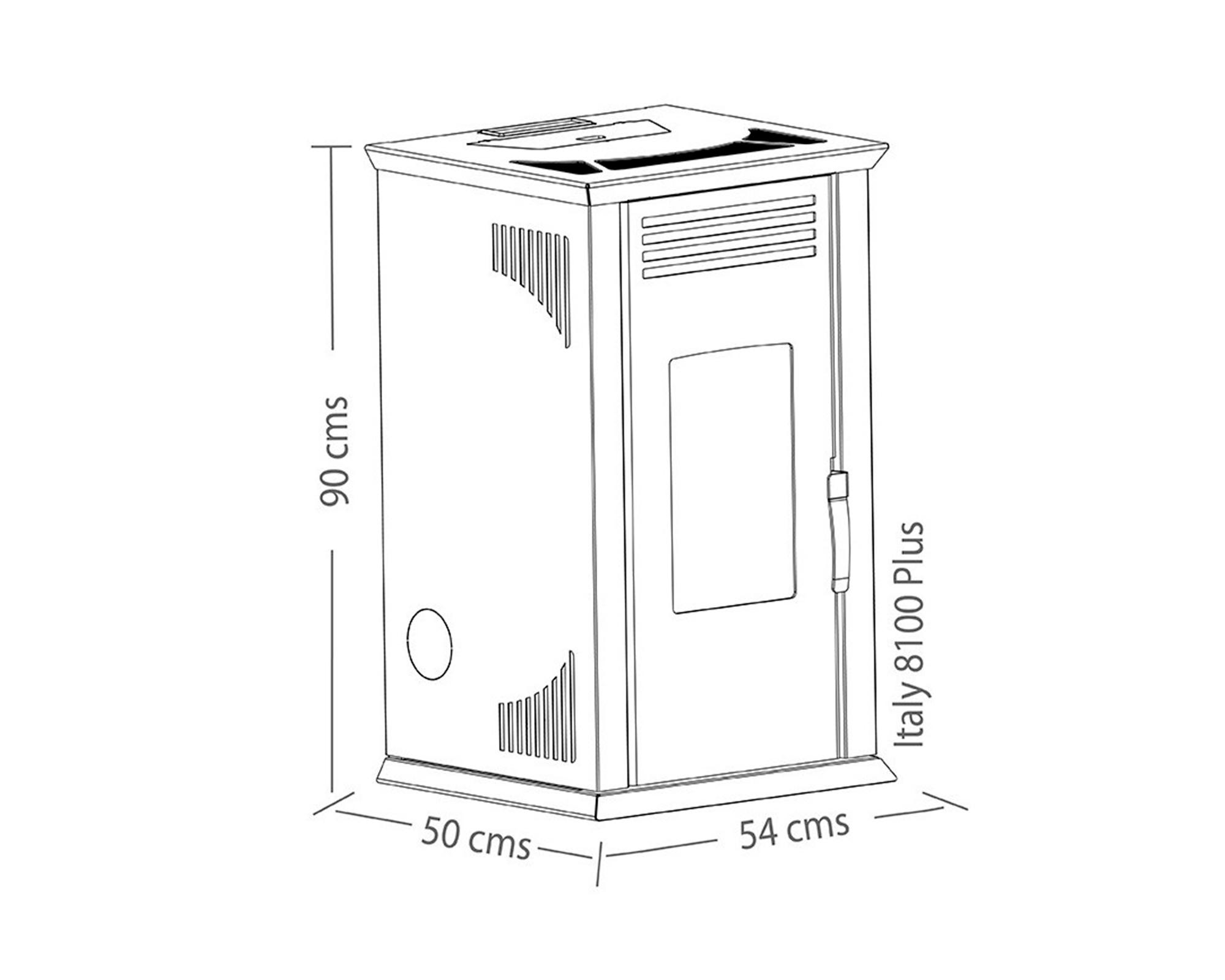 Estufa a pellet Italy 8100 Plus blanco 9.2 kW + kit instalación techo-3
