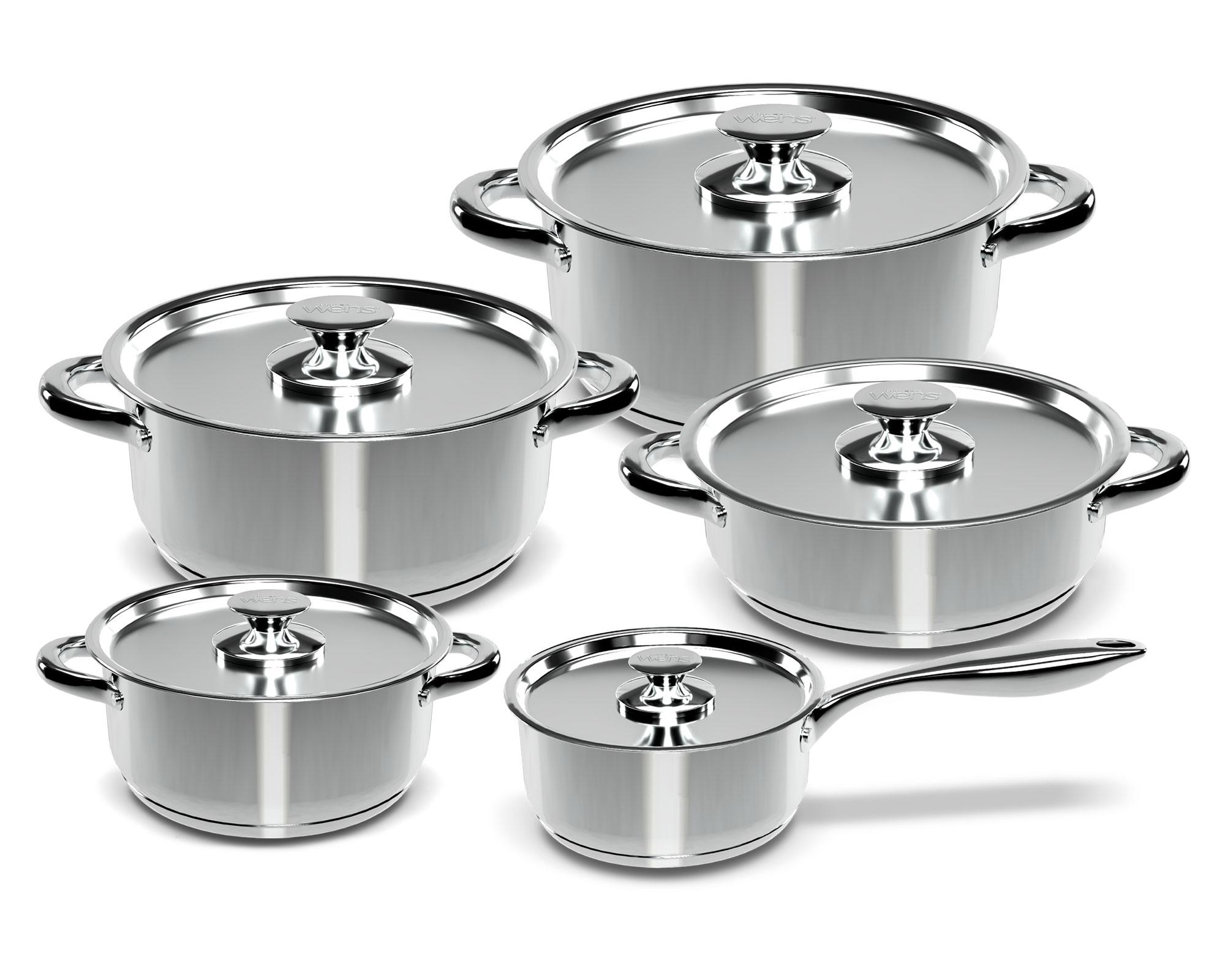 Batería de cocina 480-10SS acero inoxidable 10 piezas-0