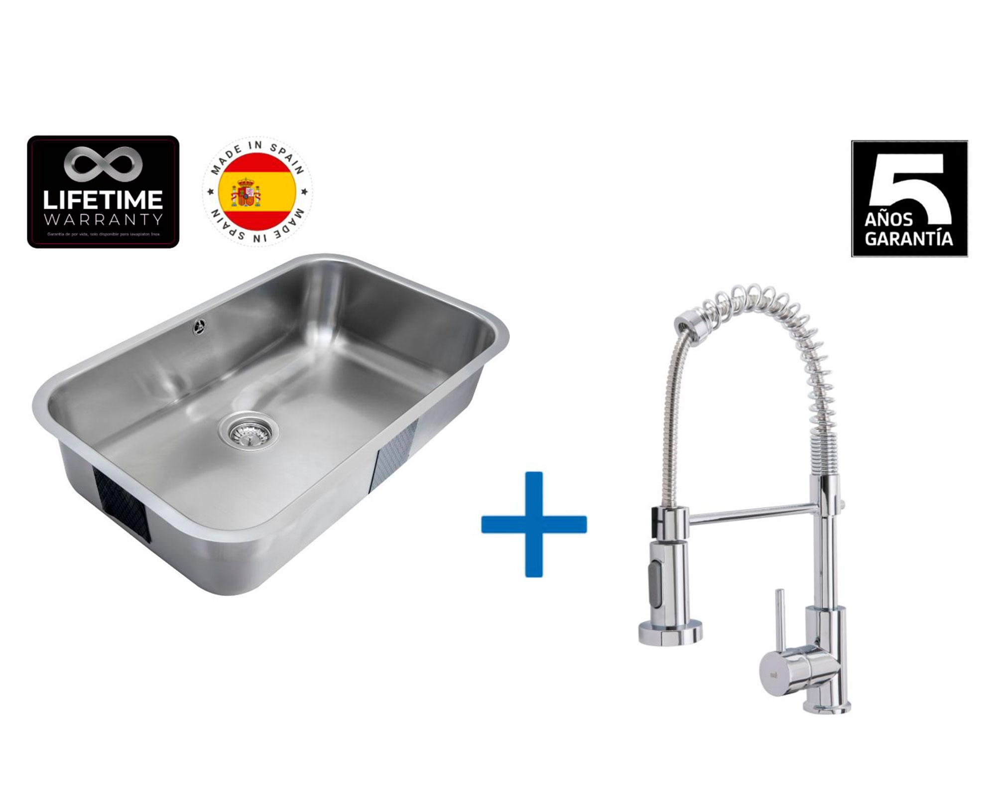 Lavaplatos 20x78.7x48.2 inox + Grifo IN 939-1