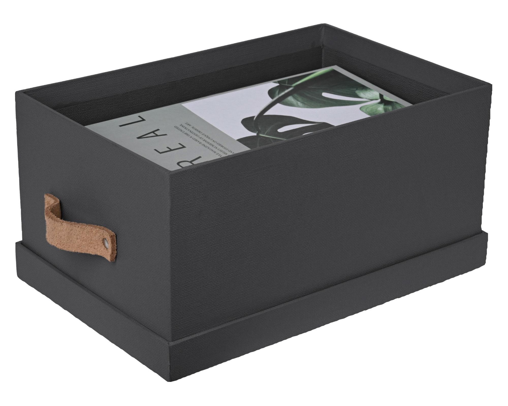 Caja rígida M con asa cuero 15x20x30 cm-2