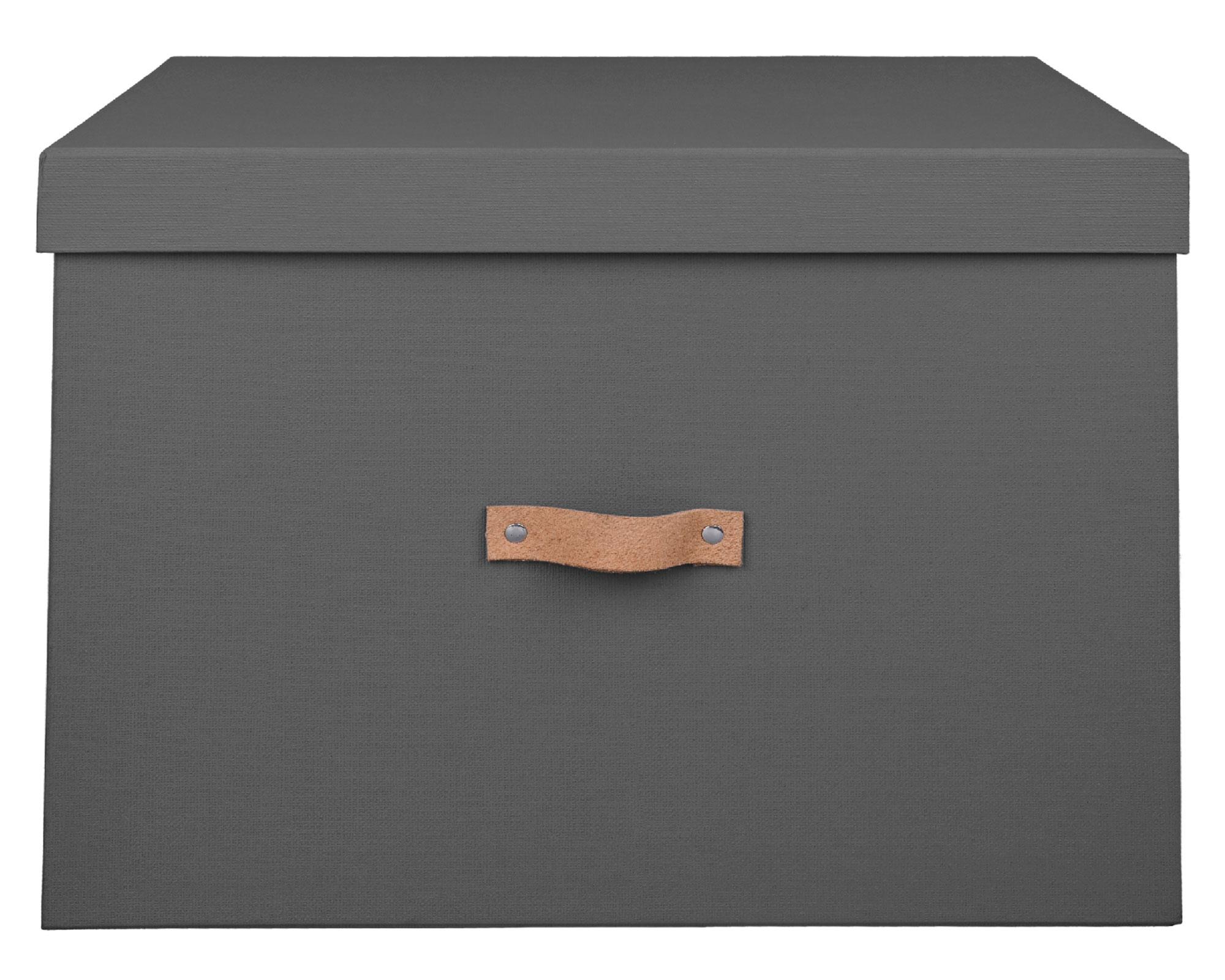 Caja rígida L con asa cuero 30x40x30 cm-0