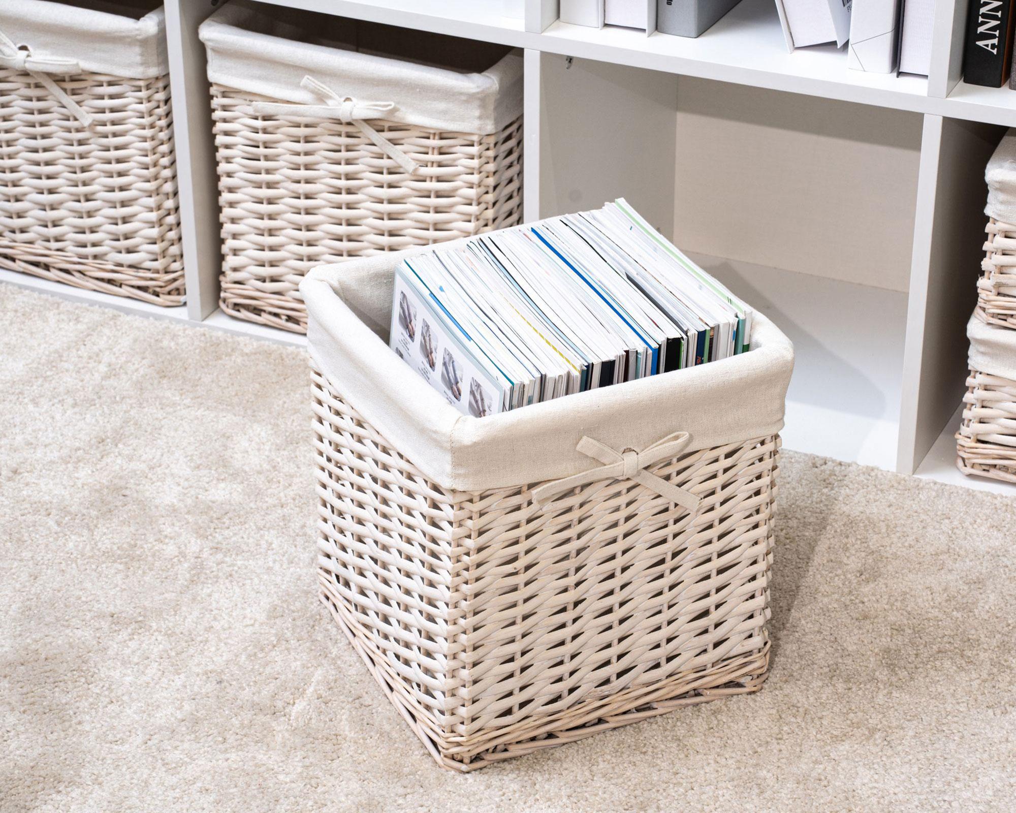 Canasto mimbre/tela 20 lt blanco 30x30x30 cm-3