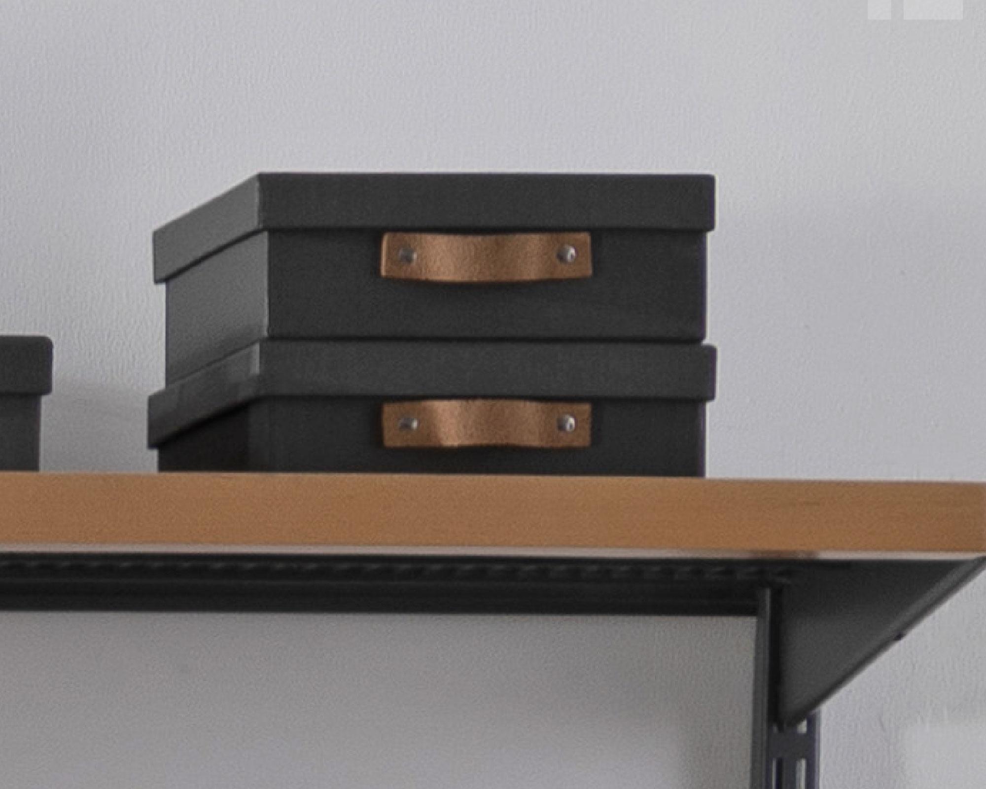 Caja plana rígida con asa gris 7.5x20x30 cm-2