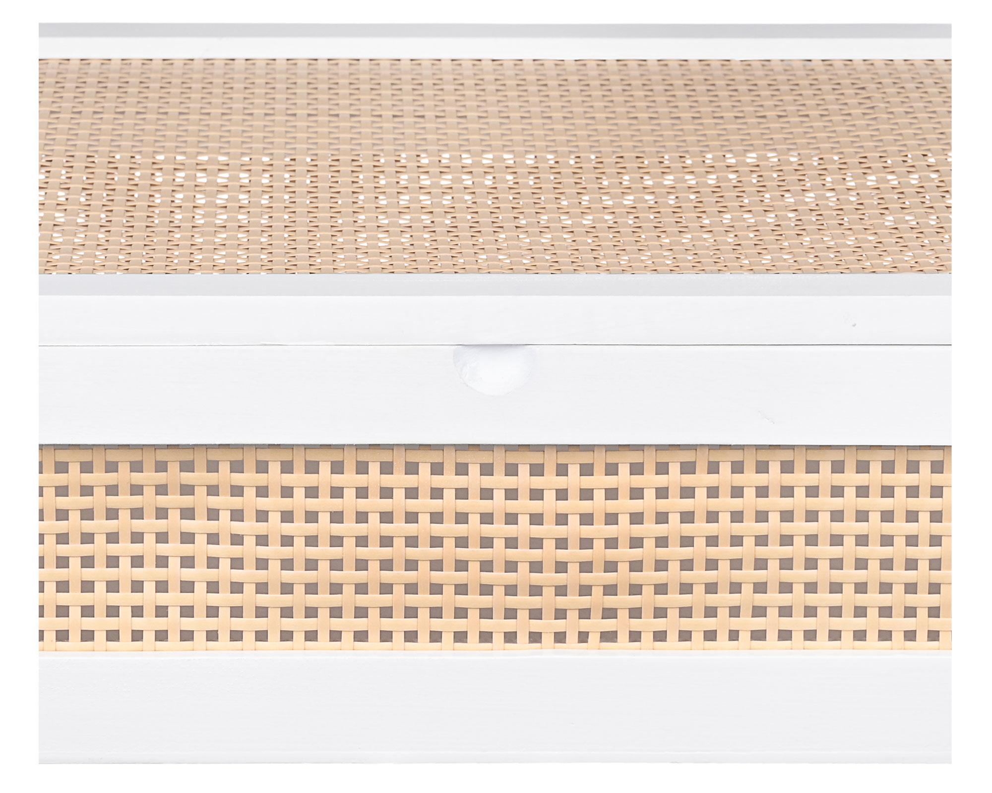 Caja rígida ratán natural/blanco M-2