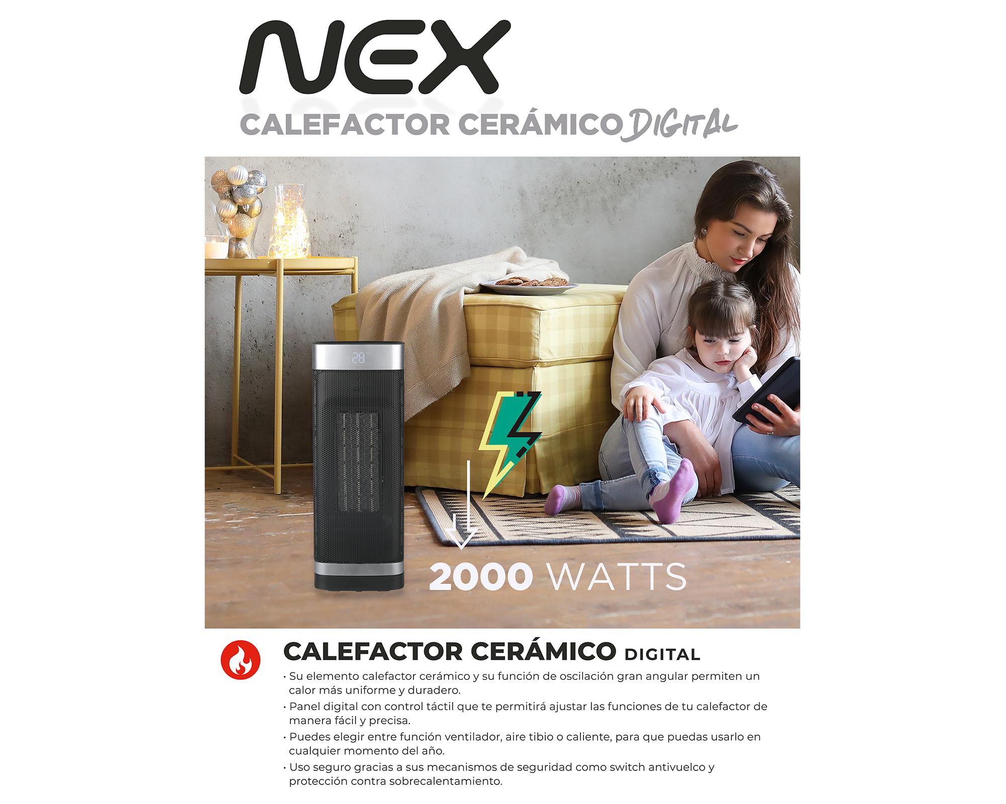 Termoventilador CFHDIGL 2000W negro/gis-3