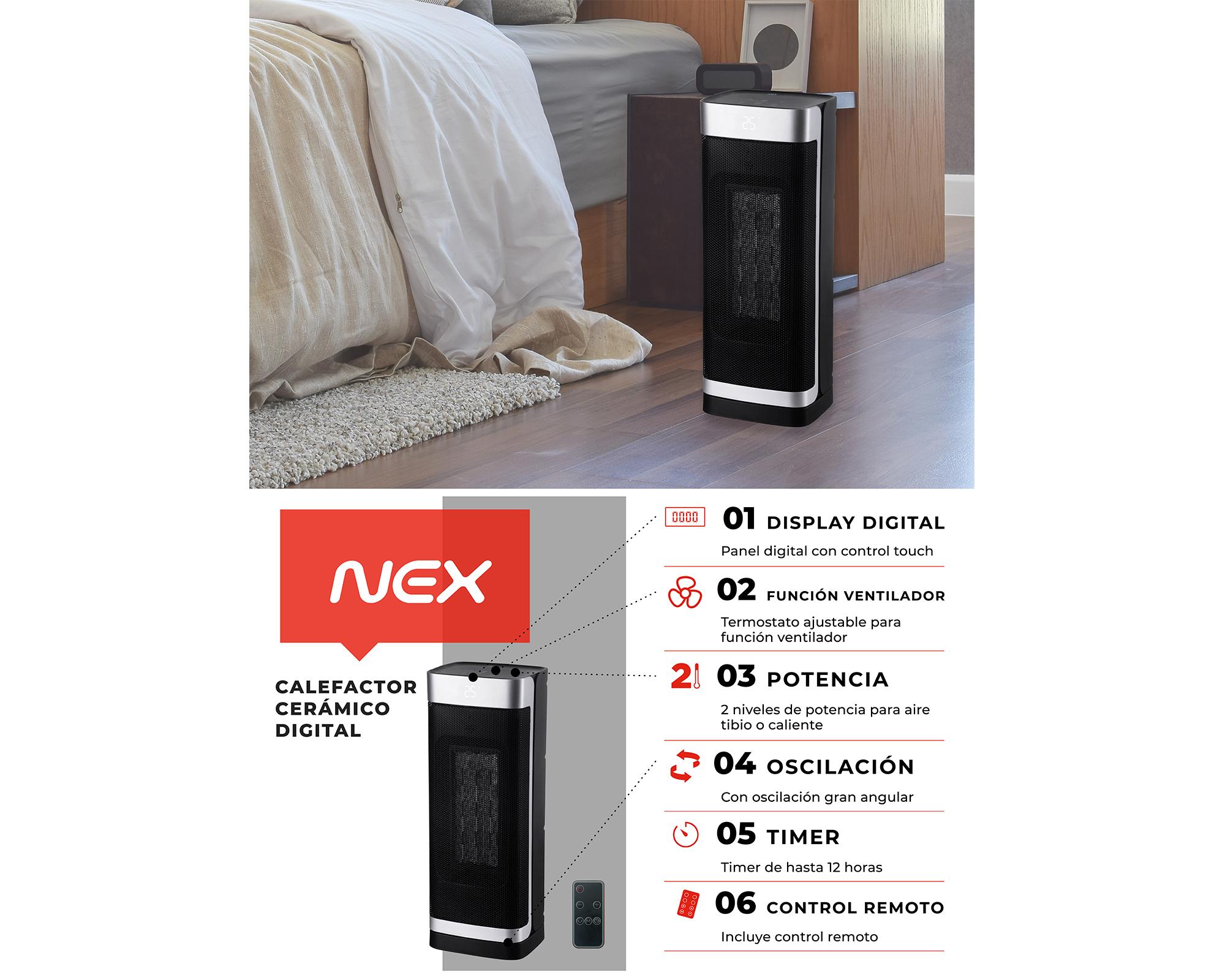 Termoventilador CFHDIGL 2000W negro/gis-4