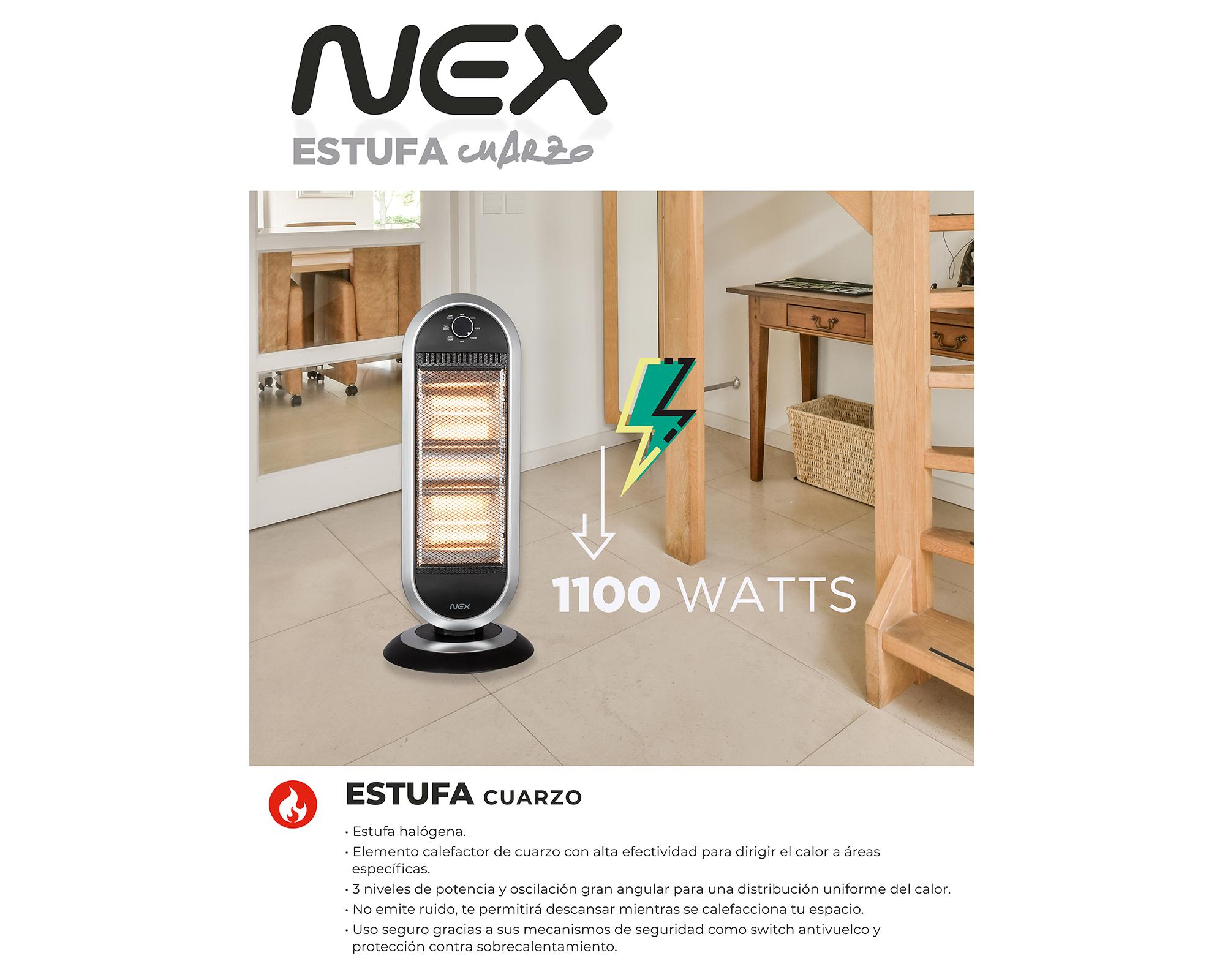 Estufa halógena CRB1300 1100W negro/gris-3