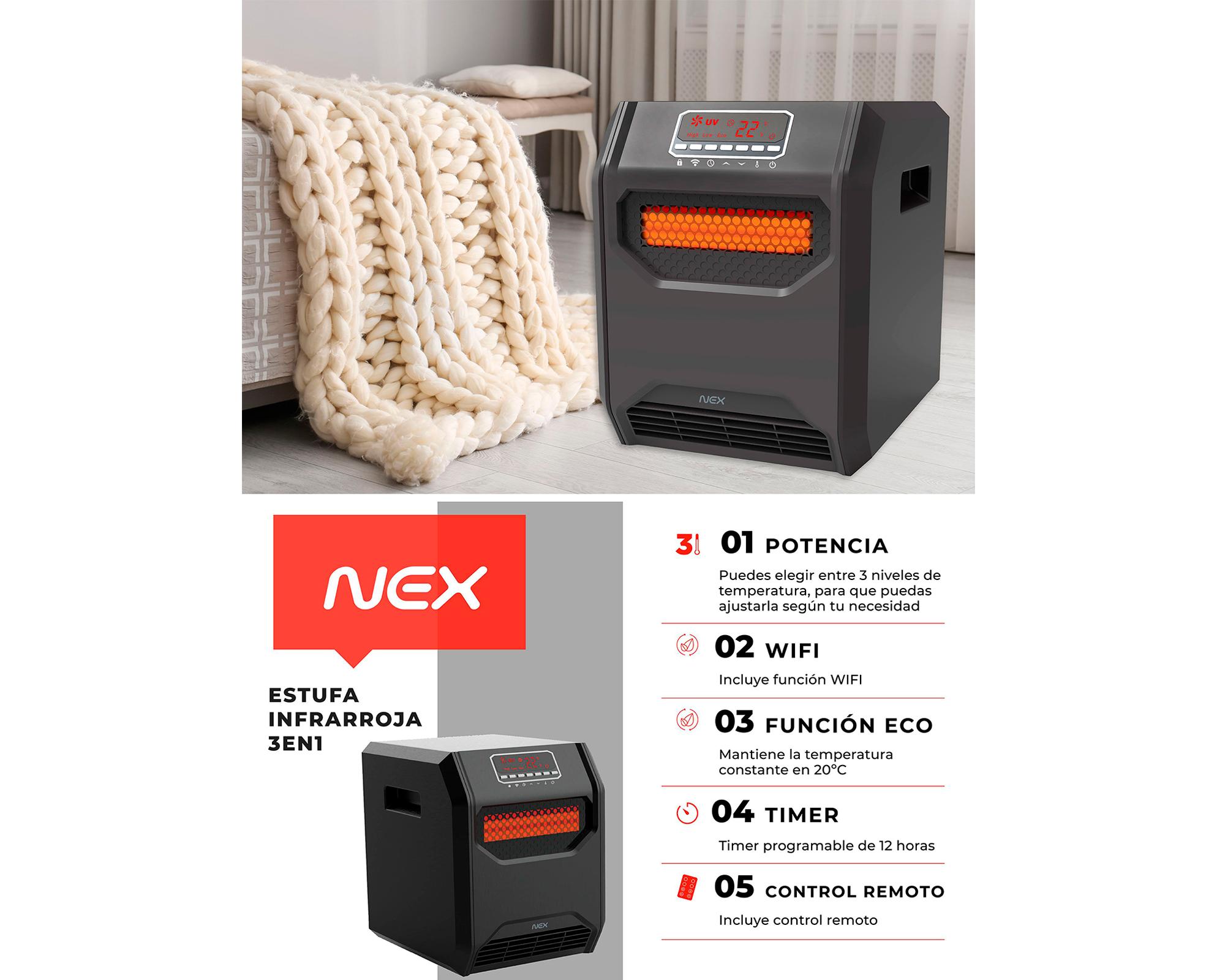 Estufa infrarroja PFH3E1 1500W negro-4