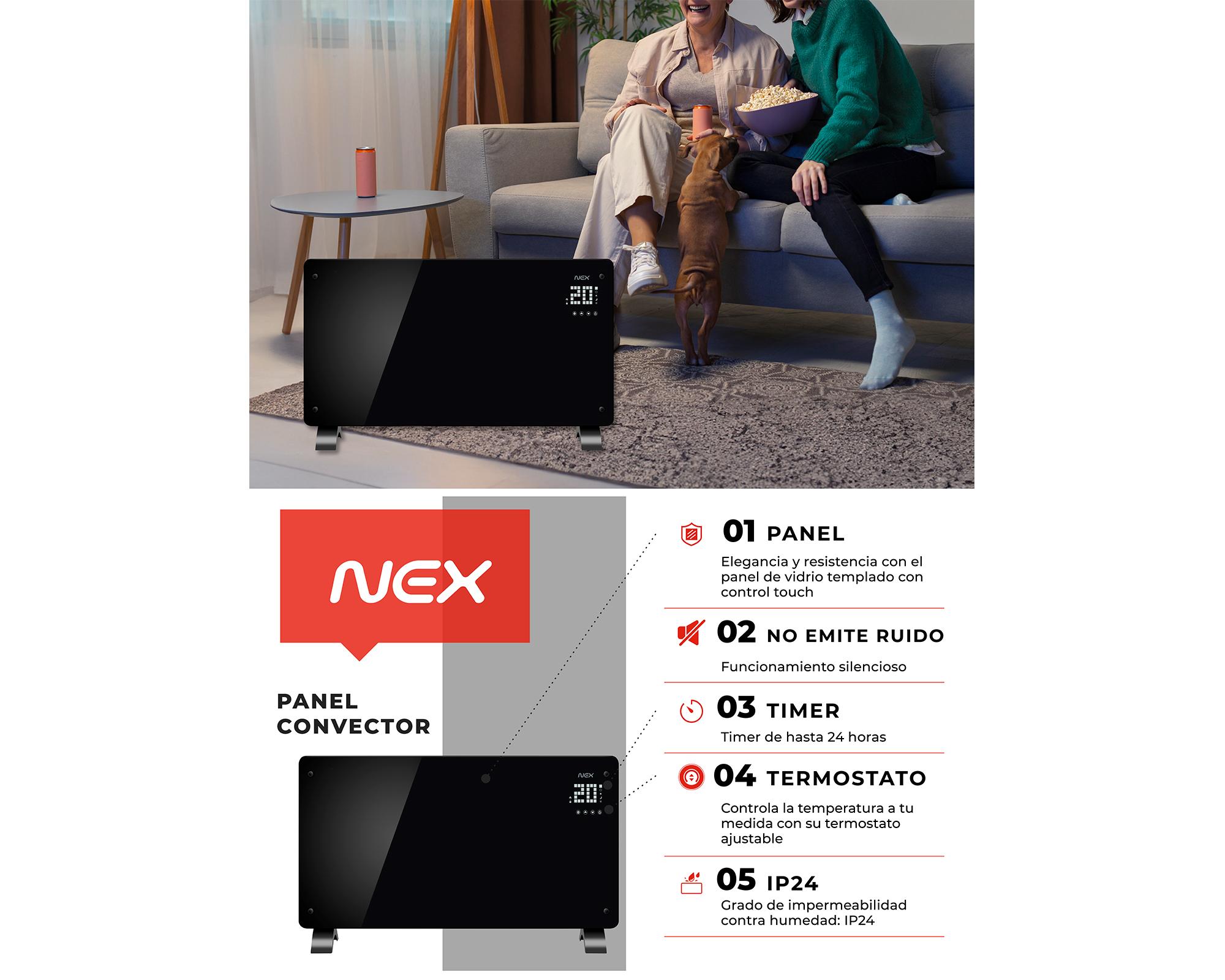 Panel eléctrico PNH20D 1800W negro-4