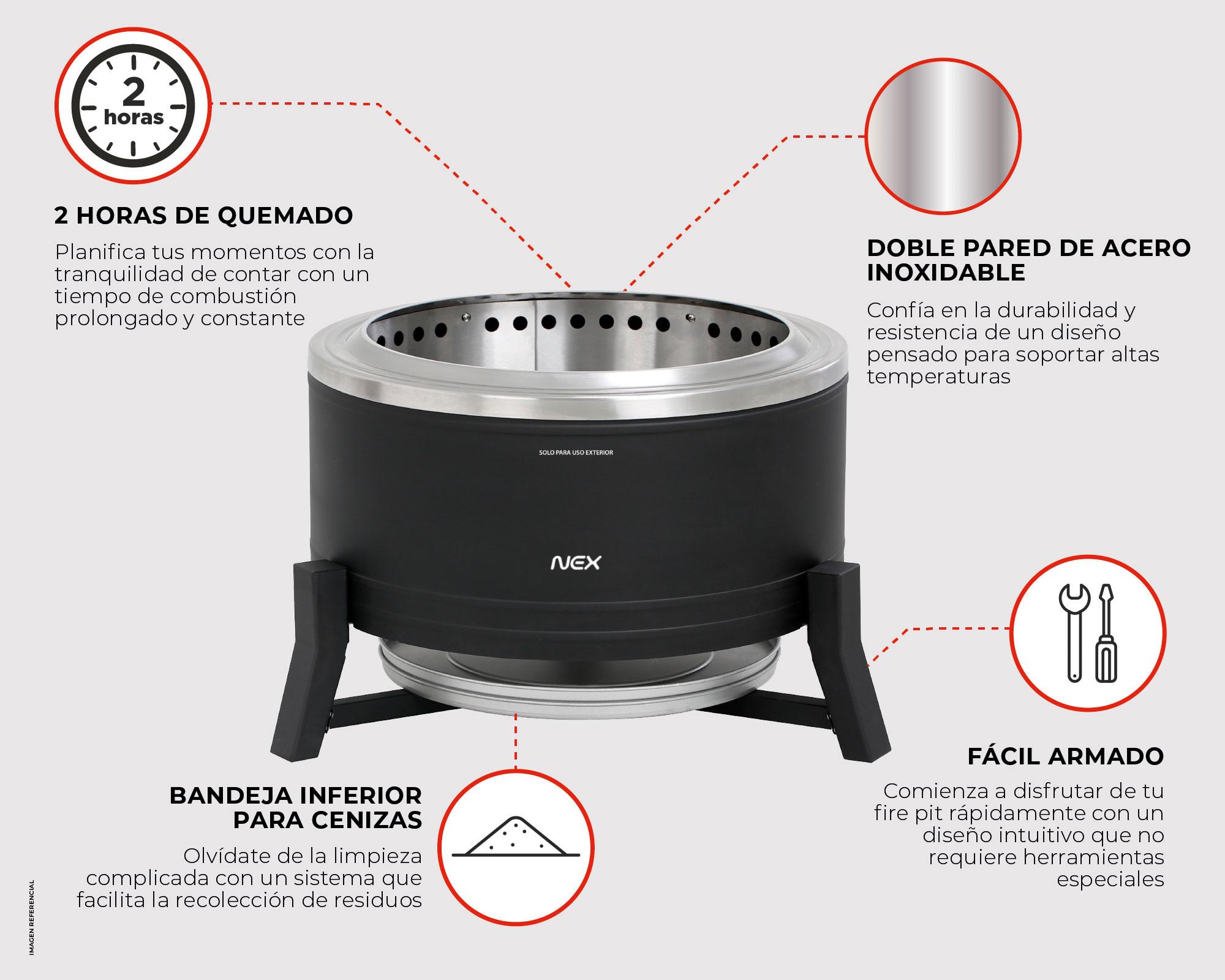 Fire Pit a pellet CPFRPIT 8.0Kw negro-7