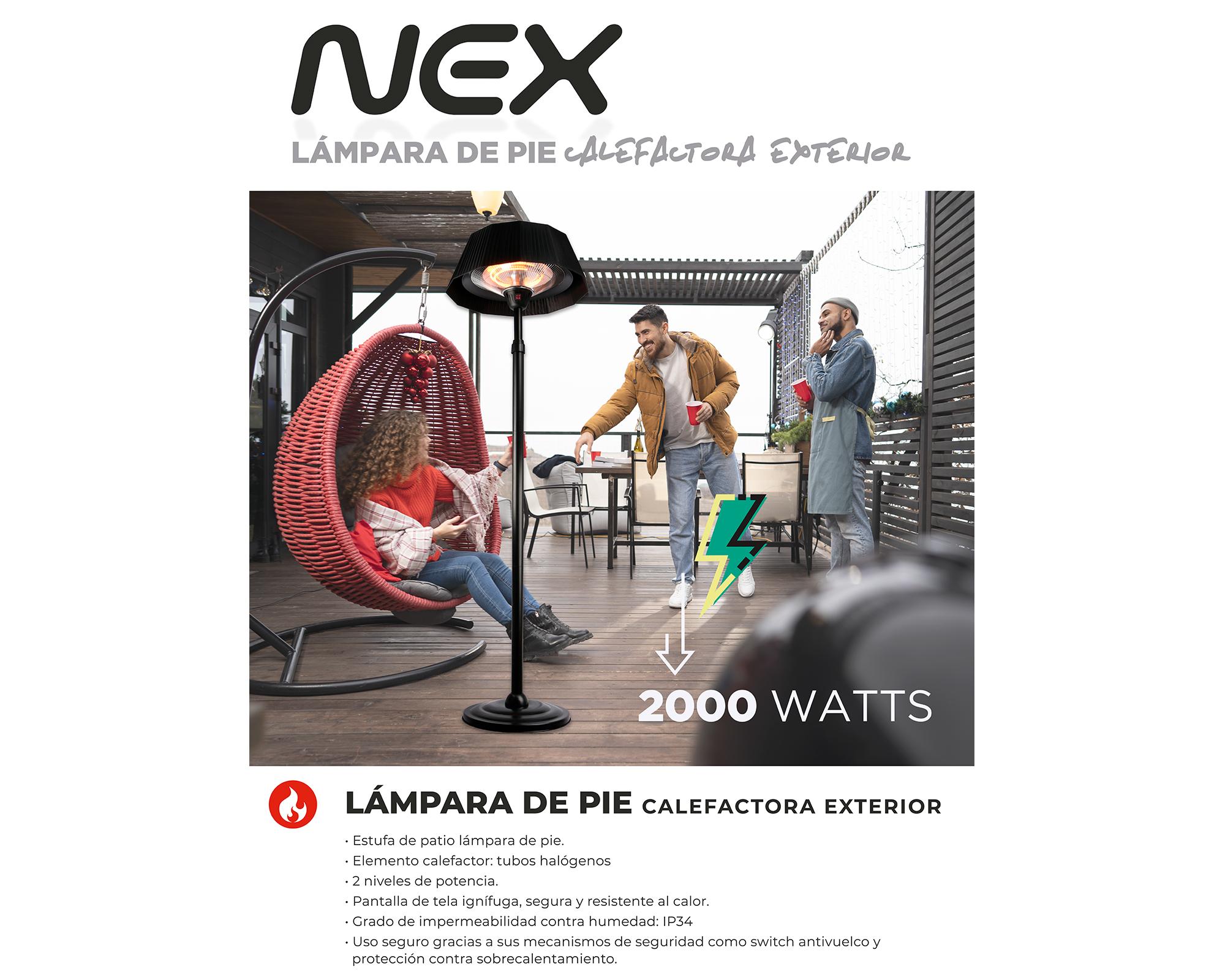 Patio Heater pie PHSTLAMP 2000W negro-6