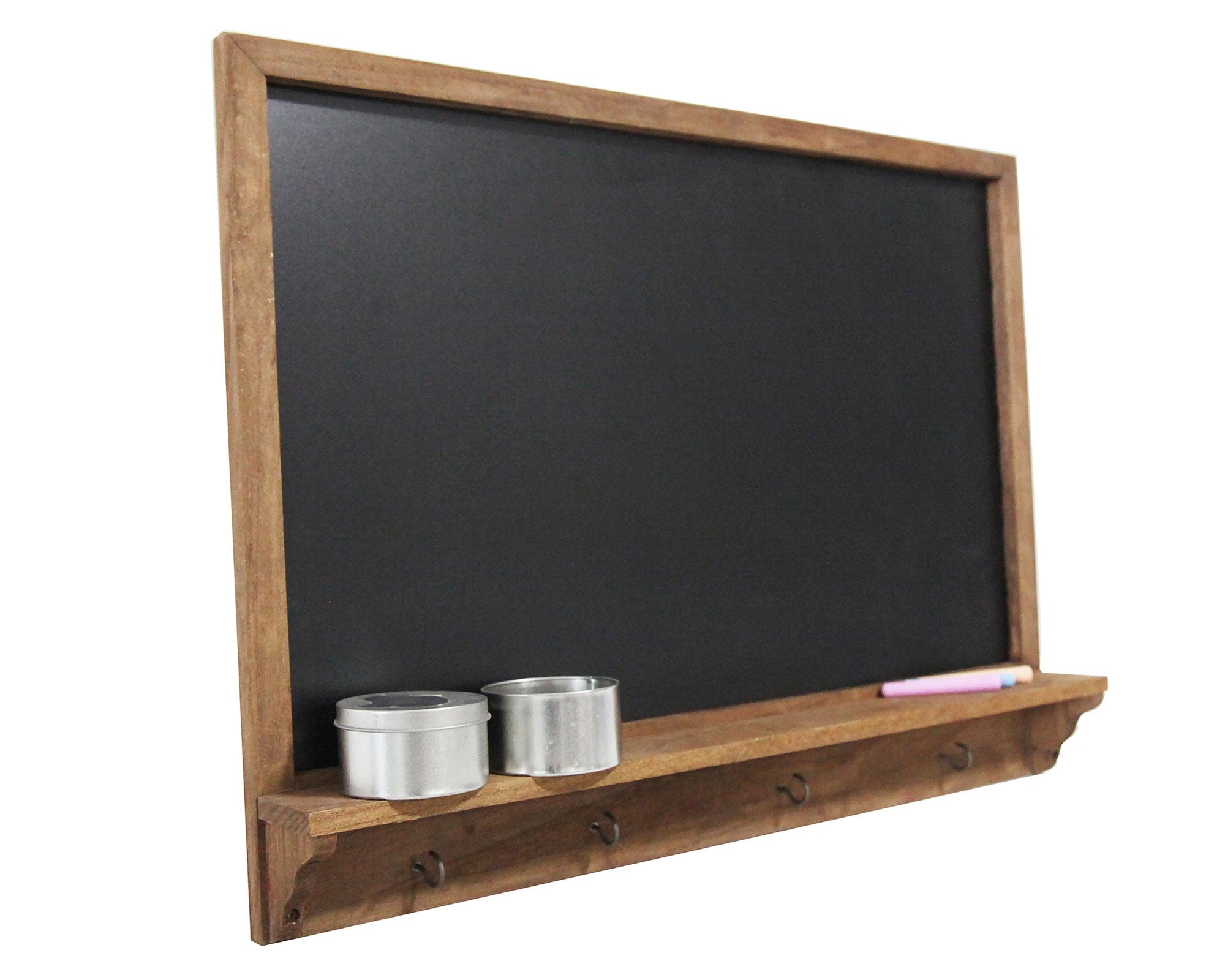 Pizarra tiza repisa 4 ganchos 40x60 cm-1