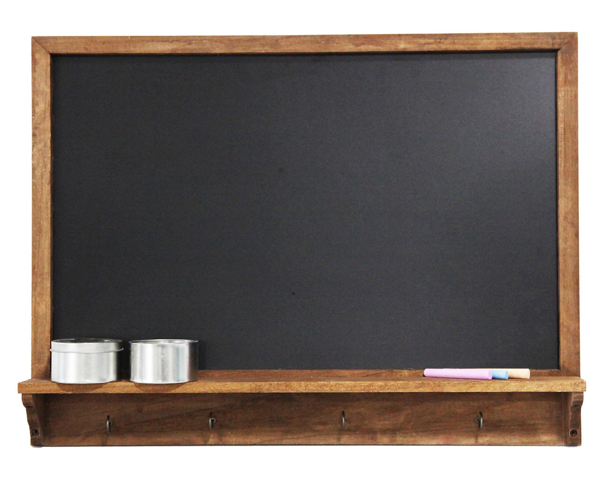 Pizarra tiza repisa 4 ganchos 40x60 cm-0
