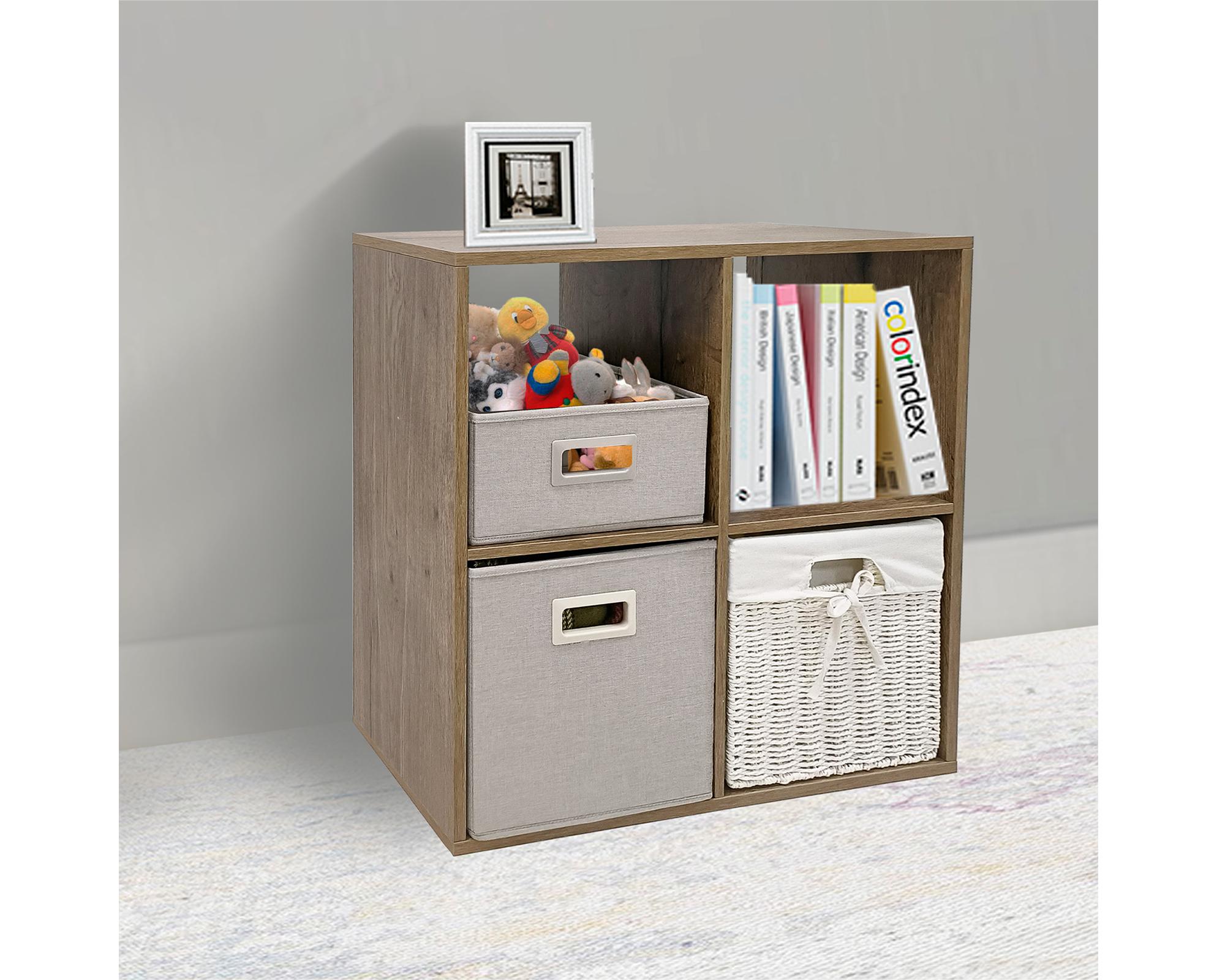 Cubo modular 4 Espacios natural 66.2x66.2x30.2 cm-2