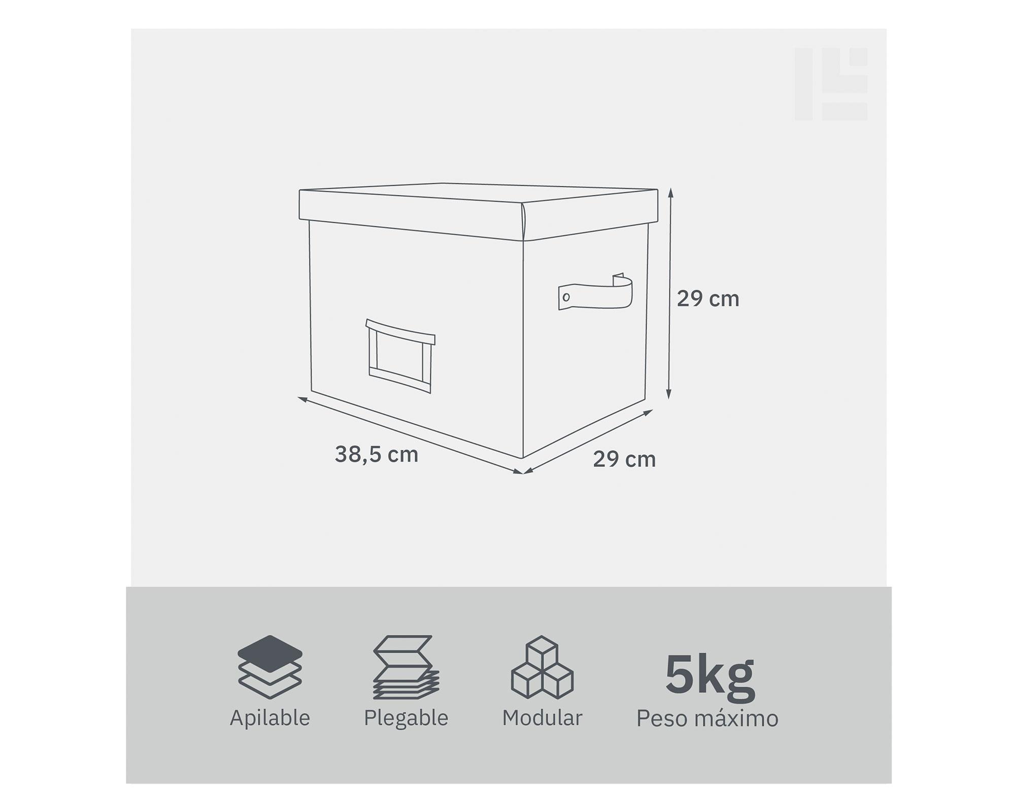 Caja alta con marcador crudo 29x29x38.5 cm-3