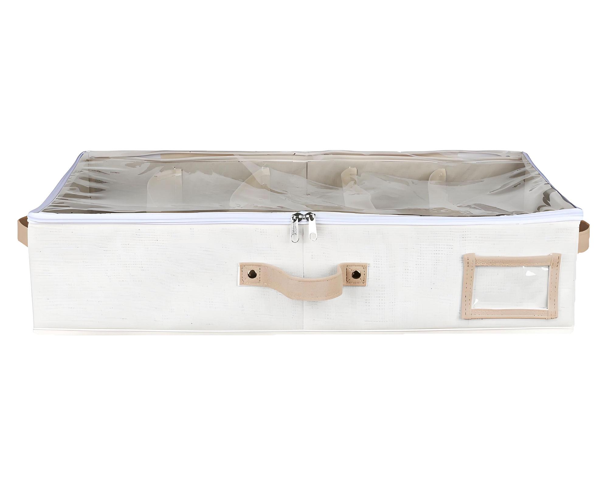 Organizador bajo cama visor superior crudo 13x60x32 cm-2