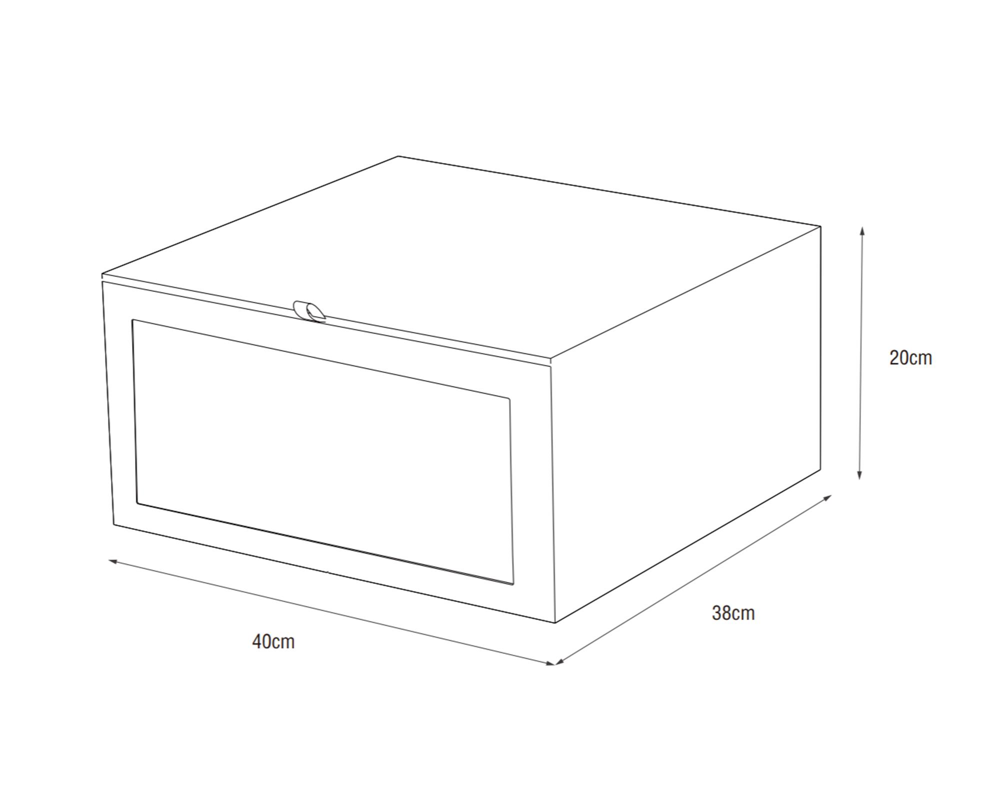 Caja zapatos con ventana L arena 20x40x38 cm-2