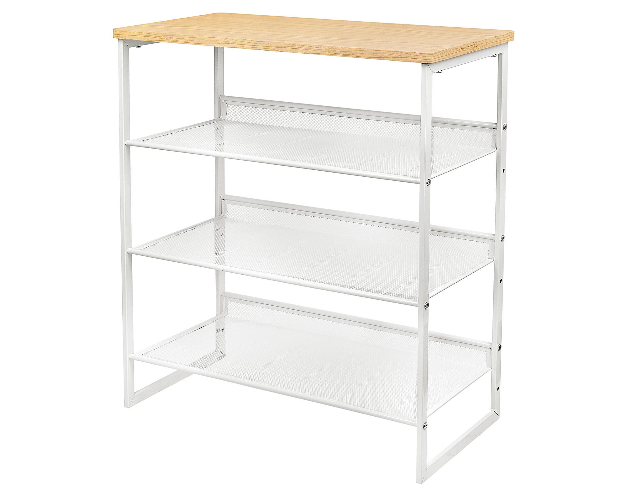 Zapatero 4 niveles malla blanco 76x64x33 cm-3