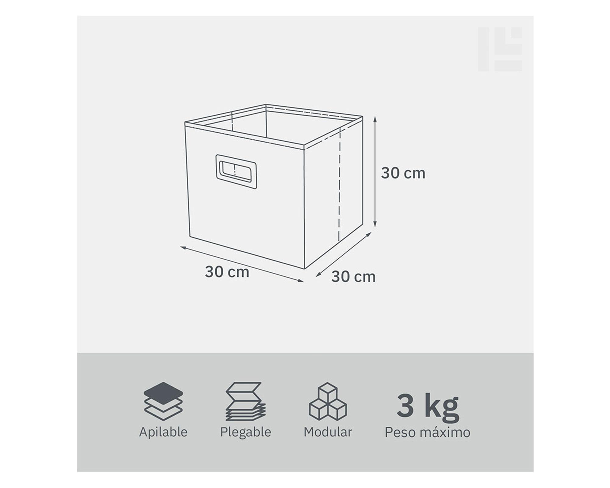 Canasto plegable Alto grafito 30x30x30 cm-2