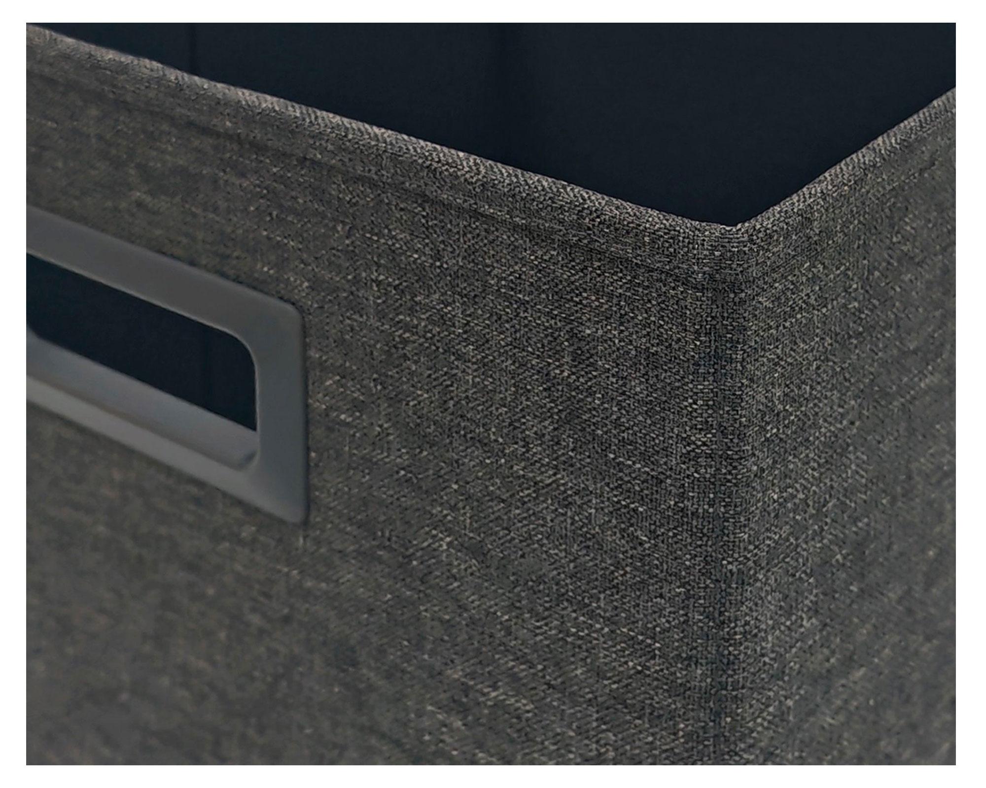 Canasto plegable textil con asa grafito 30x30x30 cm-2
