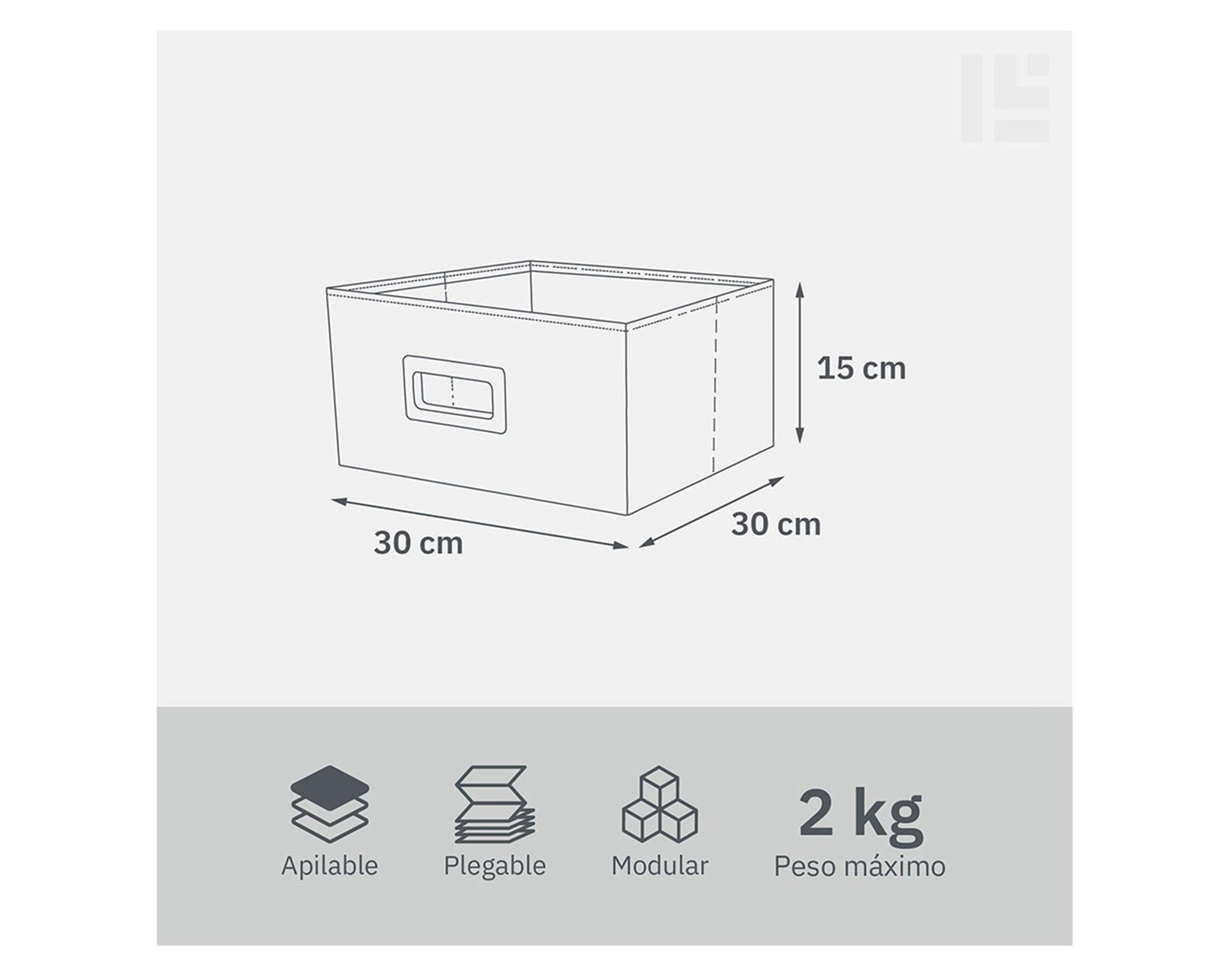 Canasto plegable bajo melange 15x30x30 cm-2